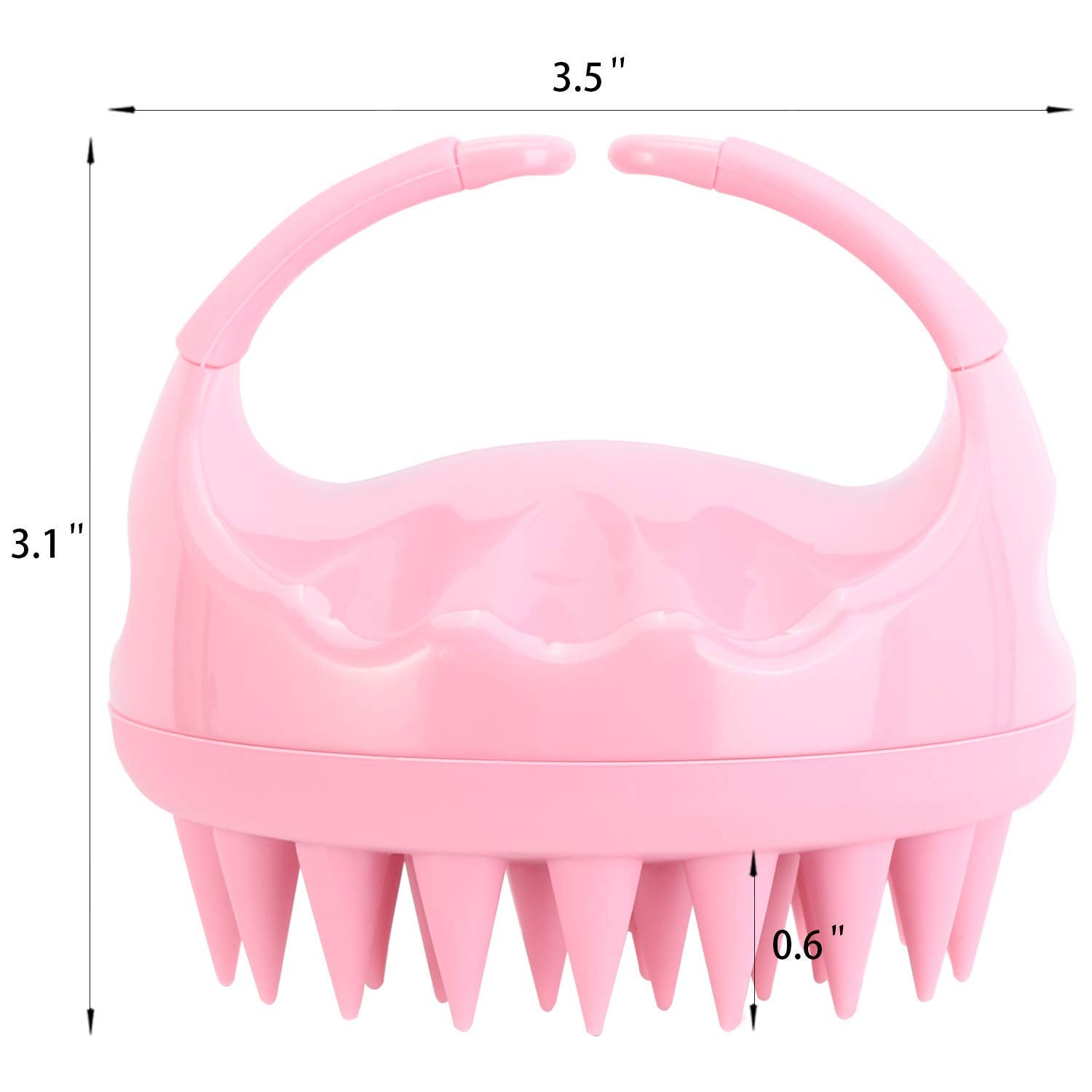 Silicone Hair Scalp Brush Shampoo Brush Scalp Massager Exfoliating Hair Cleaning Brush Head Scrubber For Shower - Pink