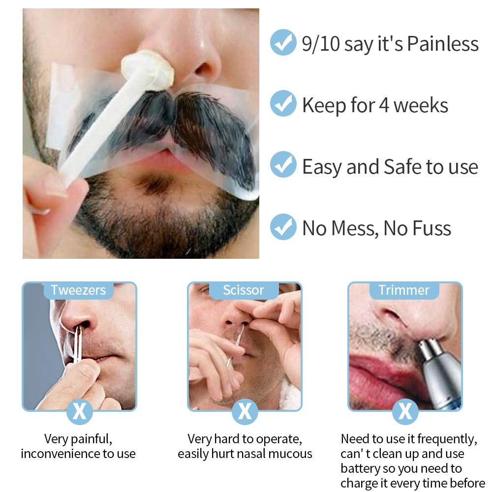 Oakeer Nose Wax Sticks - 60 Pcs Nose Wax Applicators For Nostril Nasal Cleaning Ear Hair Removal, User-Friendly & Safe, Premium