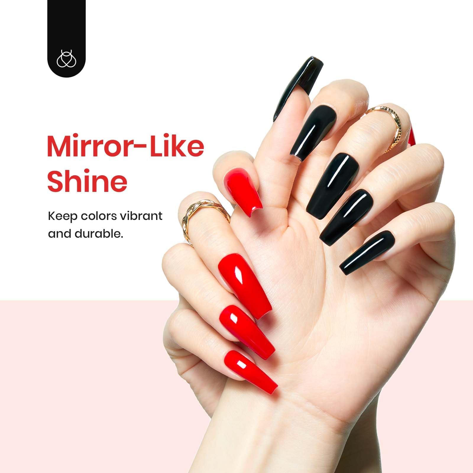 Beetles Gel Polish No Wipe Gel Top Coat - 15Ml Clear Glossy Top Coat Gel Nail Polish High Shine Long Lasting Nail Manicure For W