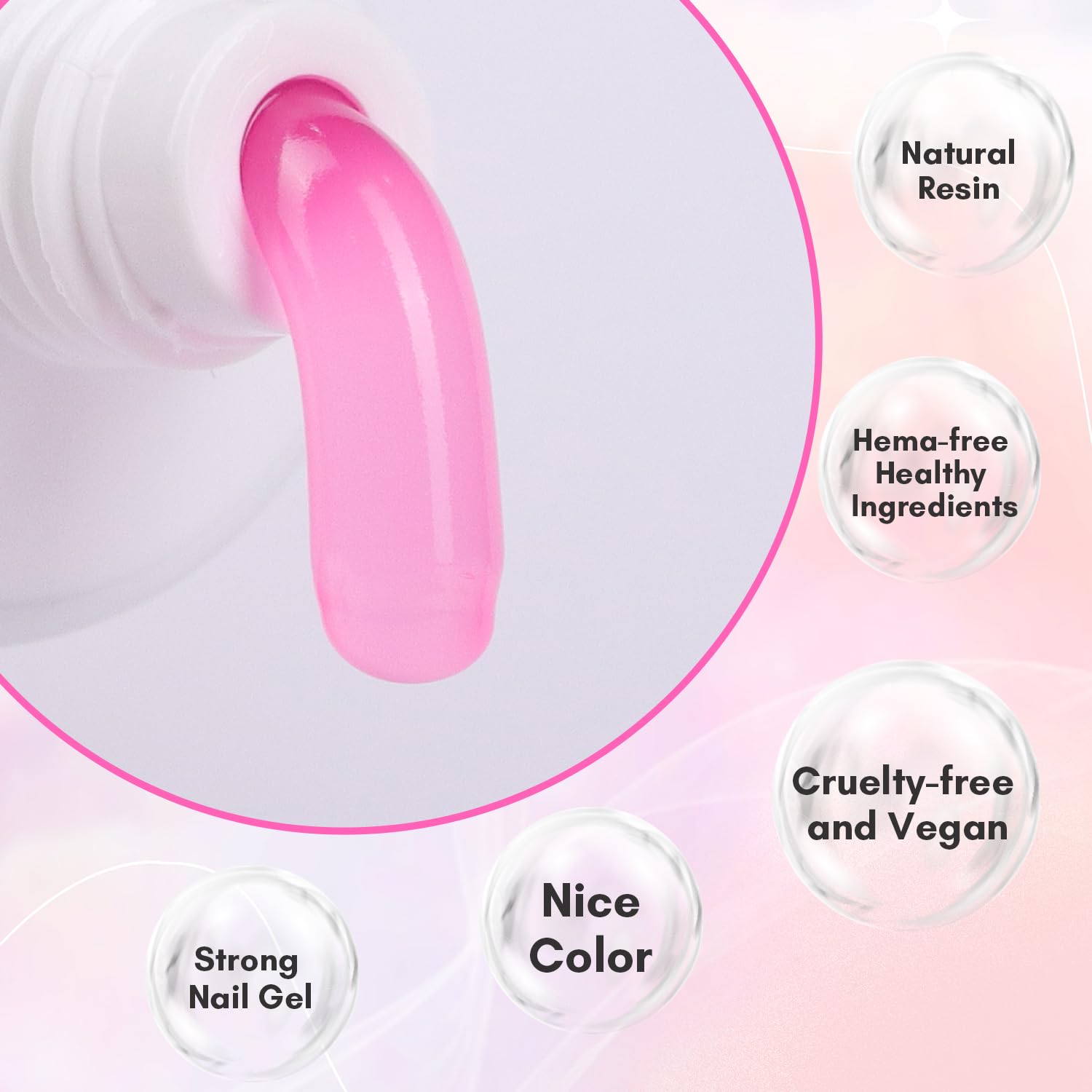 Makartt Poly Nail Gel-50Ml Sheer Pink Gel Builder For Crystal Pink Color Nail Extension Strengthener Gel 3D Diy Hard Gel Manicur