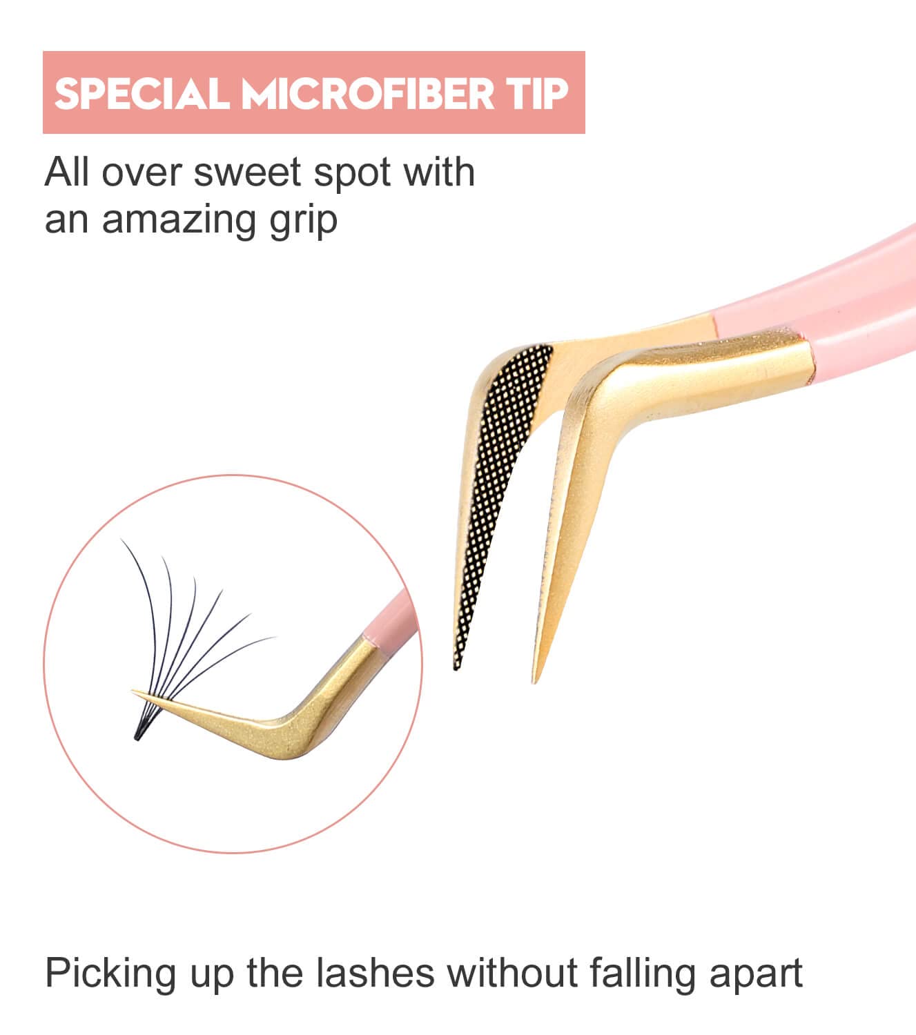 Ms.Queen Eyelash Extension Tweezers,Diamond Grip Lash Tweezers For Isolation Applying And Mega Volume Mink Lashes Fanning
