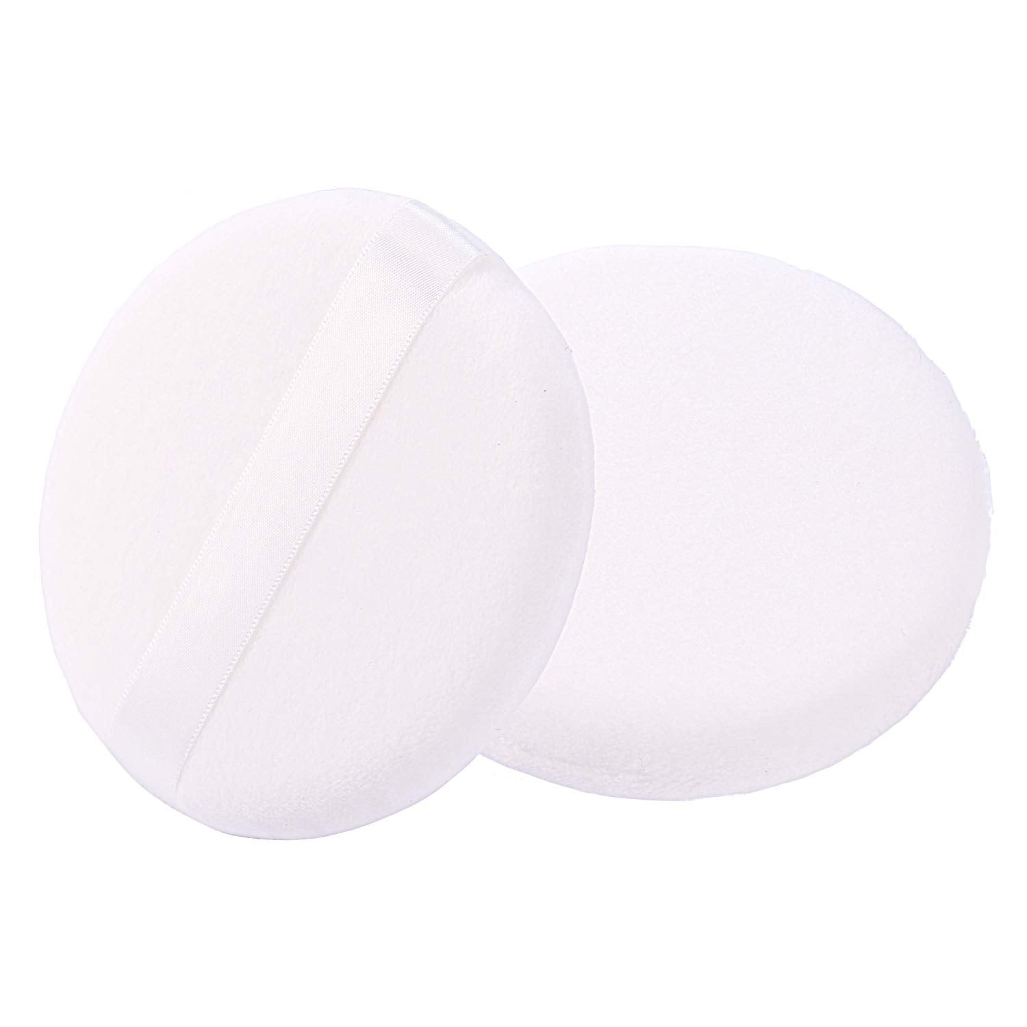 WSYUB Powder Puff, Large Loose Powder Puff, 4.13 Inch Powder Puff for Body Powder, Ultra Soft Velour Body Powder Puff, 2pcs, Whi