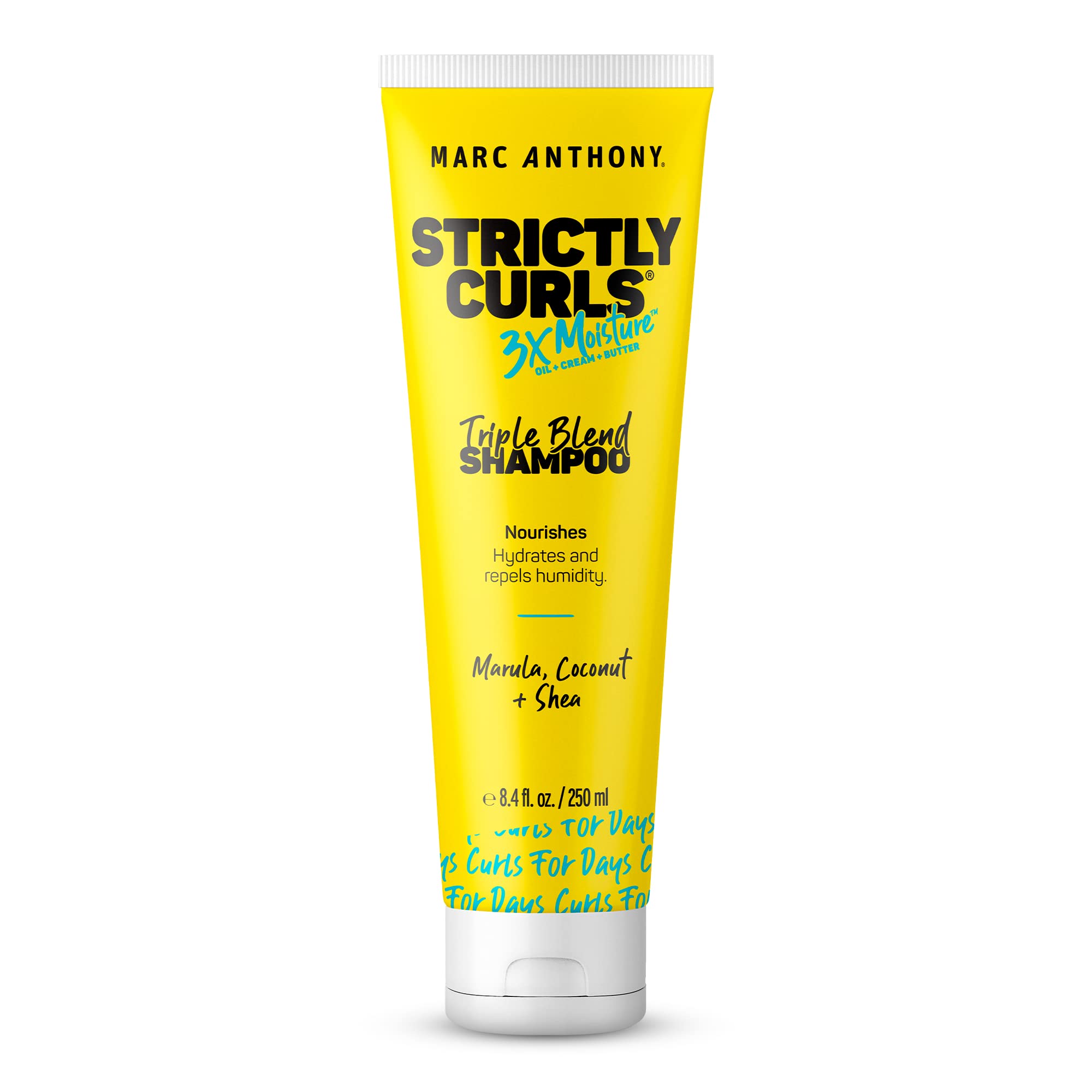 Marc Anthony Curly Hair Shampoo, Strictly Curls - 3x Moisture For Curl Defining & Curl Enhancing - Shea Butter, Marula Oil, Aloe