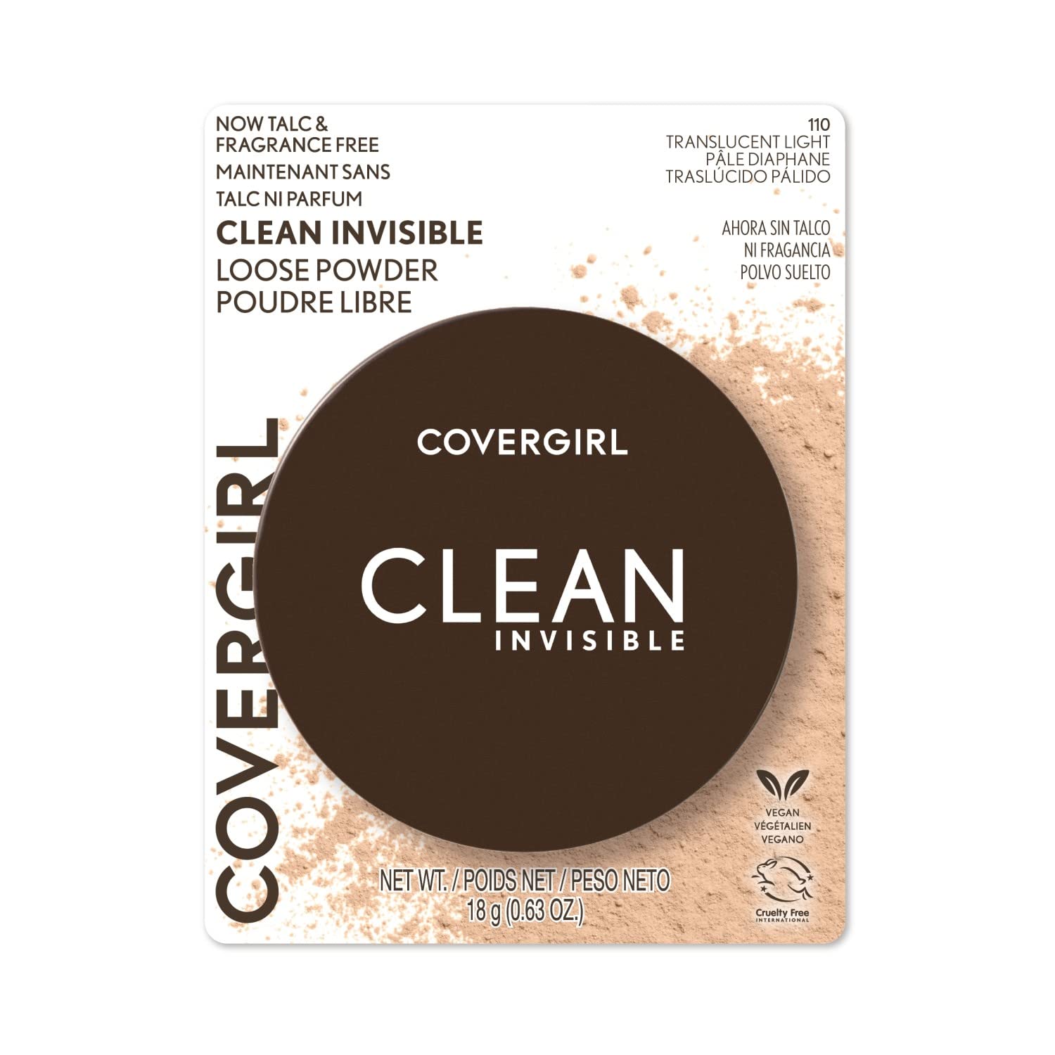 Covergirl Clean Invisible Loose Powder - Loose Powder, Setting Powder, Vegan Formula - Translucent Light, 20G (0.7 Oz) (Pack Of