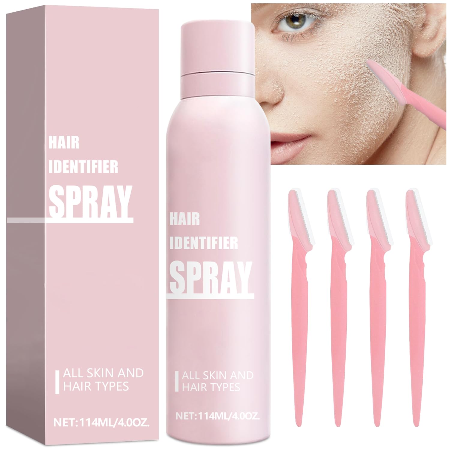 Hair Identifier Spray for Face Shaving, Face Hair Identifier Shaving Powder Spray, Women Dermaplaning Tool for Face, Dermaplane 