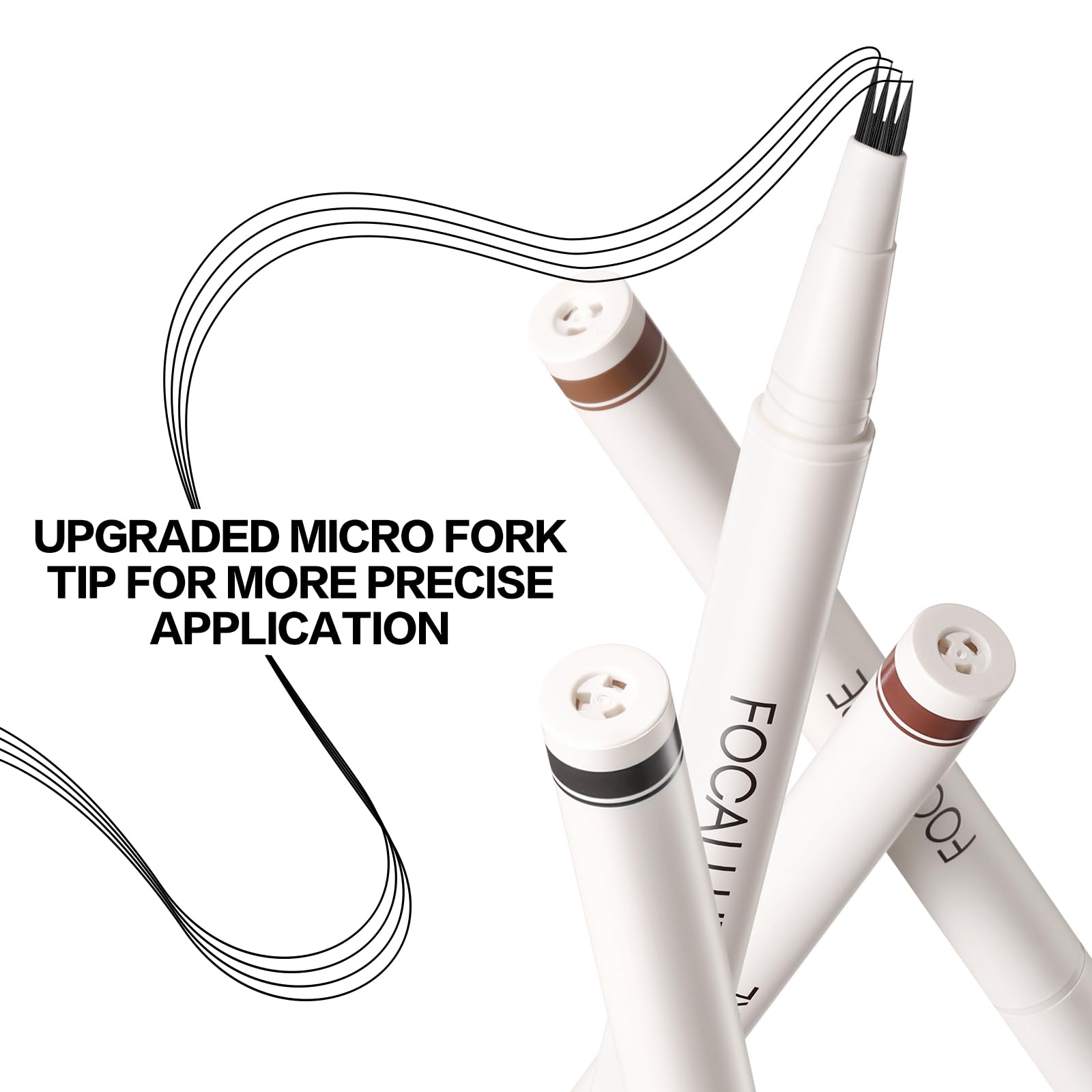 Focallure Fluffmax Tinted Liquid Eyebrow Pen, Eyebrow Microblading Pen With A Micro-Fork Tip Applicator, Long-Lasting, Smudge-Pr