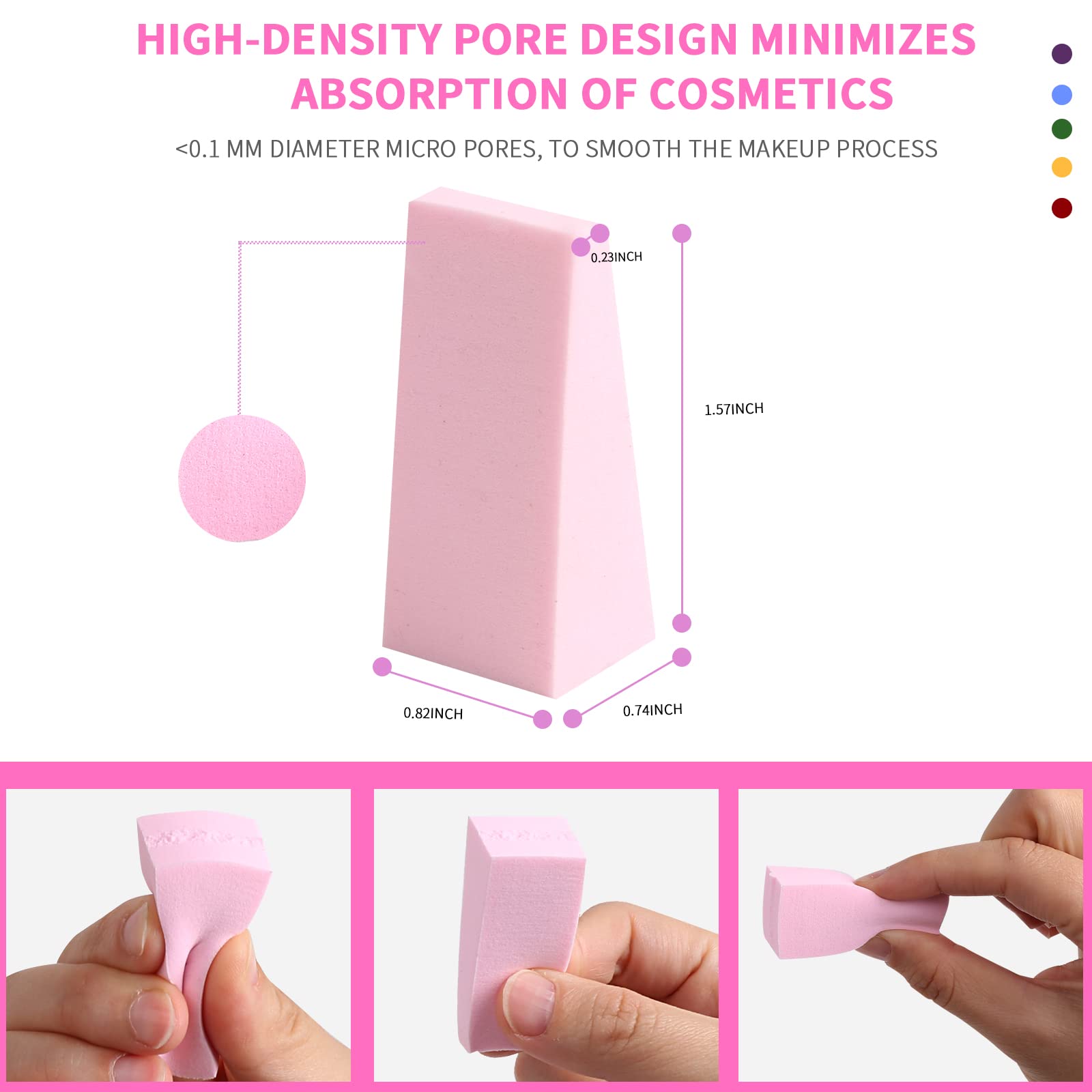 Wsyub Makeup Wedges, 96Pcs Makeup Blenders Sponges, Soft Sponge Cosmetic Puff Small Wedge Shape, Latex Free Foam Sponges Powder