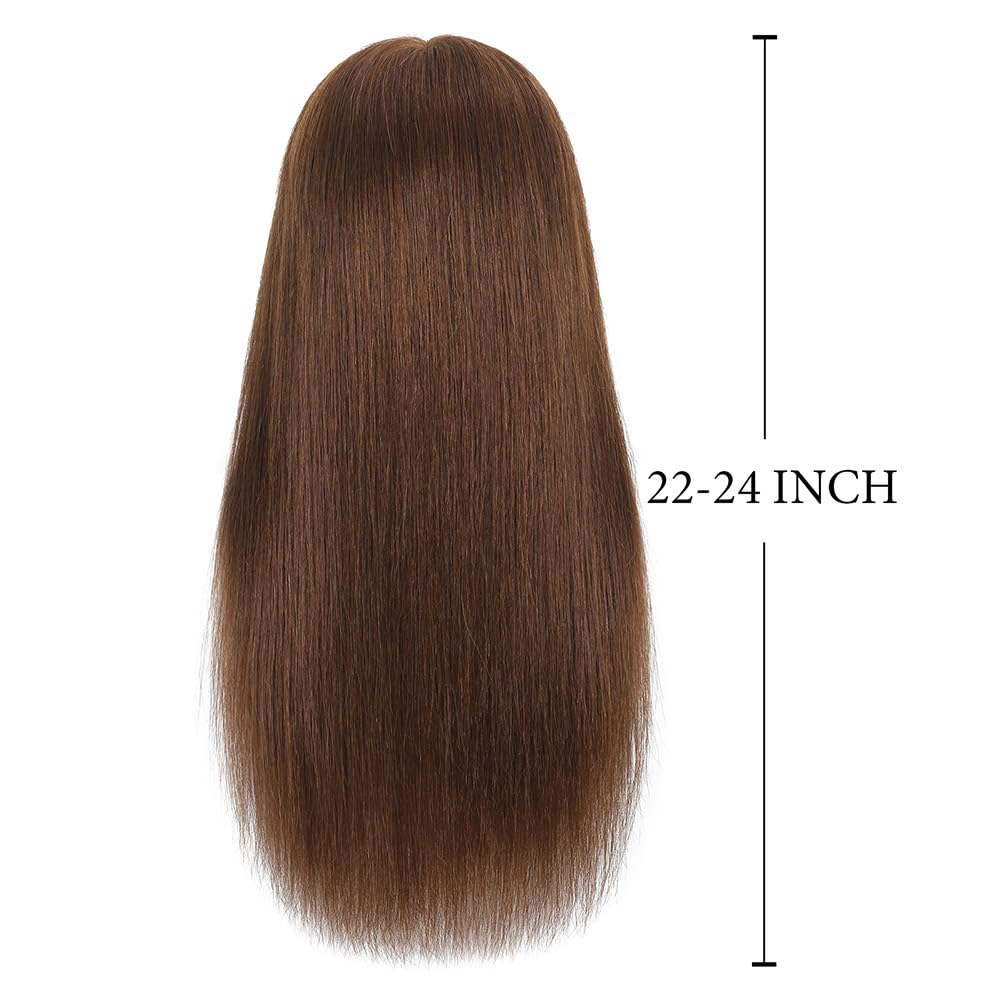 Zomoi Mannequin Head With 100% Real Human Hair, Cosmetology Mannequin Doll Head For Styling Hairdresser Practice Training Head (