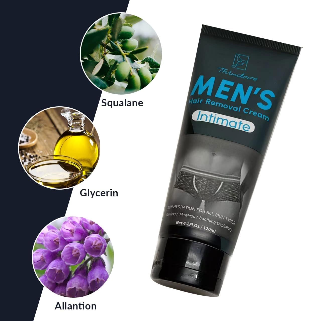 Intimate/Private Hair Removal Cream For Men, For Unwanted Male Hair In Private Area, Effective & Painless Depilatory Cream, Suit