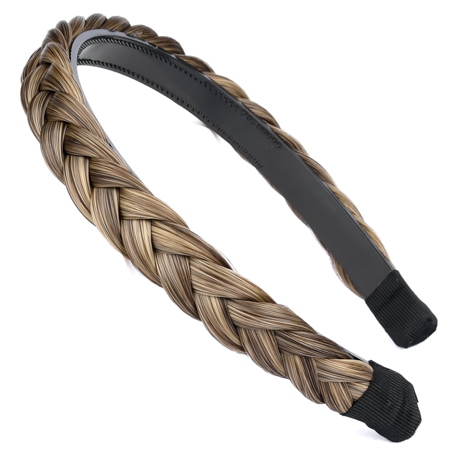 Gledola Braided Headband With Teeth Braids Hairband With Tooth Synthetic Hair Band Plaited Hairband For Women (Dark Ash Brown)