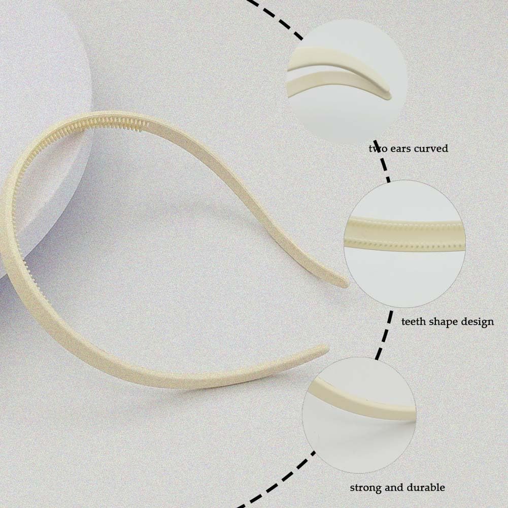 Bikczewin 2Pcs Comfortable Headbands For Women Fashion Hair Loop No Slip Hair Bands For Sunglasses, Skinny Teeth Plastic Hair Ac