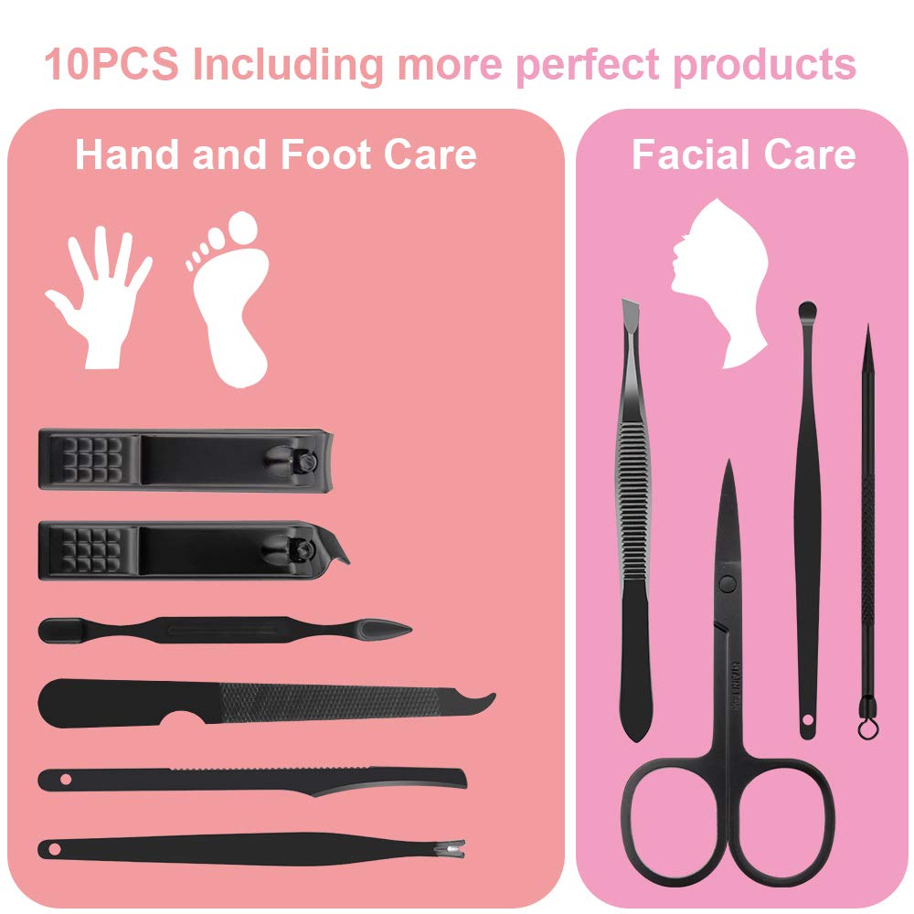Manicure Kit, Okom Manicure Set, Travel Essentials Nail Kit, Nail Care Kit, Includes Nail Clippers, Nail File And Pedicure Tools