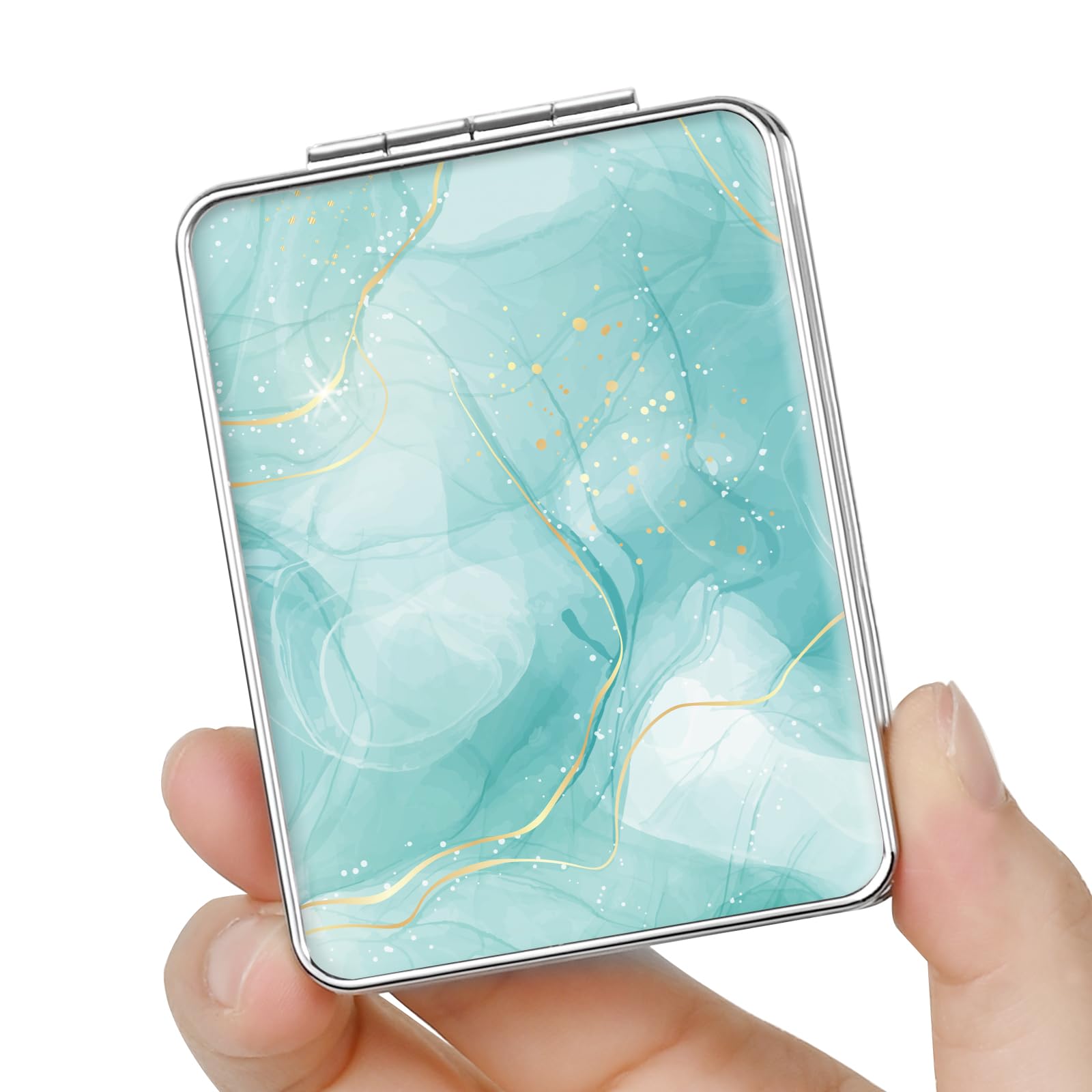 dcdcee Pocket Mirror, Small Travel Mirror with Magnification, Portable Double-Sided Magnifying Cosmetic Mirror for Daily (Beauti