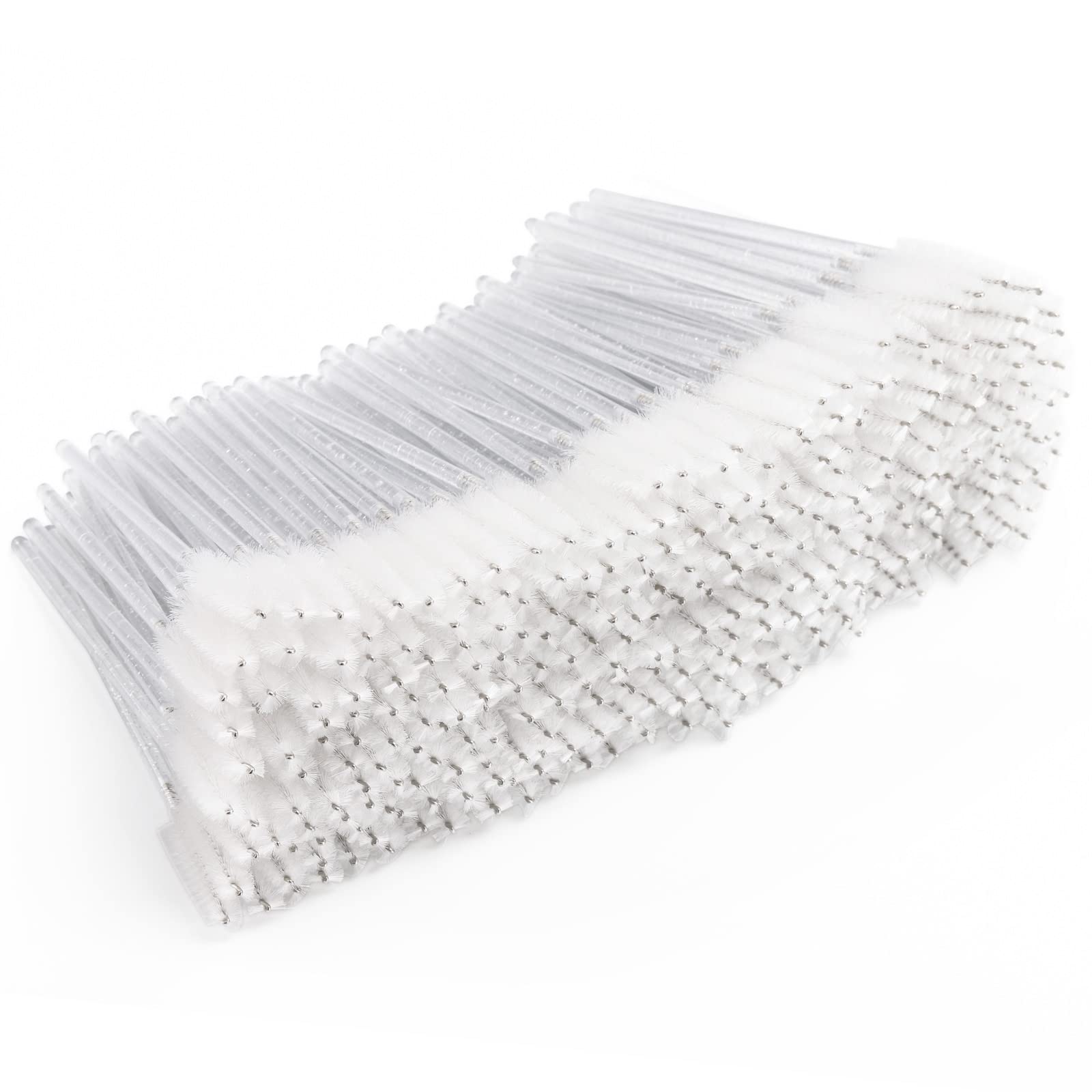 300 Pcs Disposable Mascara Wands, Crystal Spoolies Brush for Eyelash Extensions, Spooly Eyelash Eyebrow Brushes Lash Wand Applic