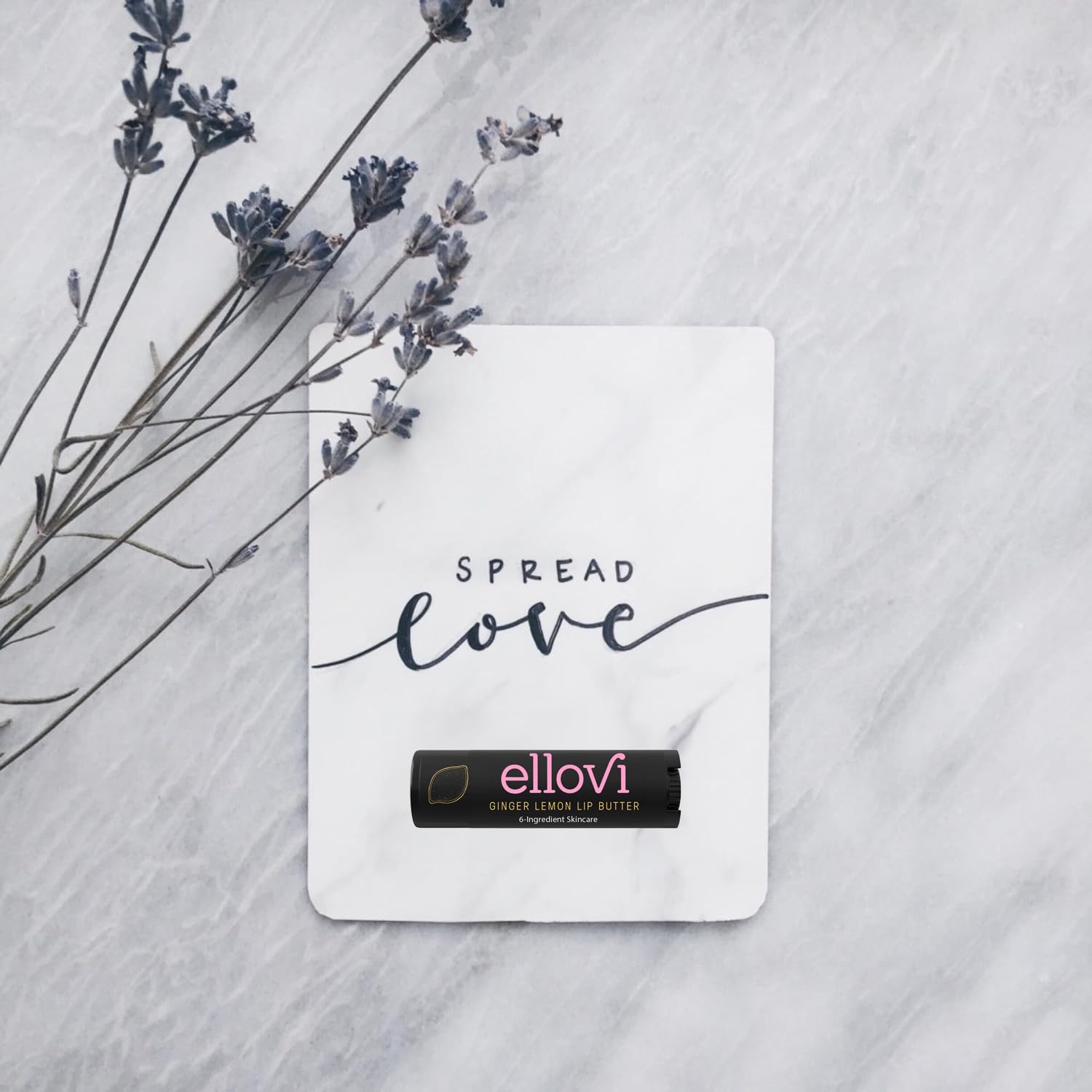 Ellovi Natural Lip Butter Lip Balm - Ginger Lemon - Pure Enough To Eat - Made With Just 6 Vegan Ingredients - 100% Natural & Org