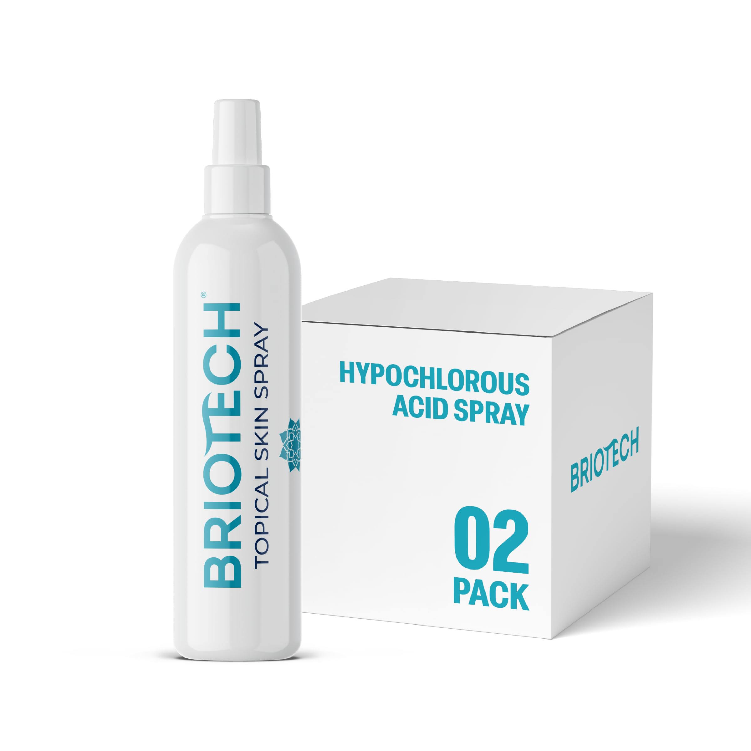 BRIOTECH Topical Skin Spray, Hypochlorous Acid Spray for Body & Face, HOCl Facial Mist, Support Against Irritation, Redness, Soo