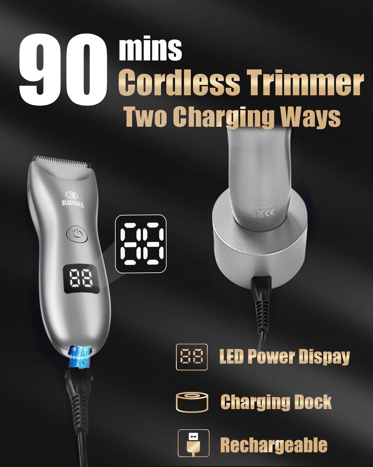 Enssu Body Hair Trimmer For Men With Light, Ball Trimmer Men Waterproof, Pubic Groin Hair Trimmer For Men Rechargeable Body Groo