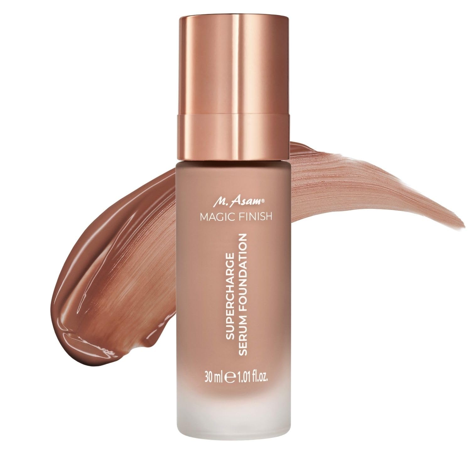 M. Asam MAGIC FINISH Supercharge Serum Foundation Deep Almond (1.01 Fl Oz) - Moisturizing Make Up & Firming Face Serum In One, A