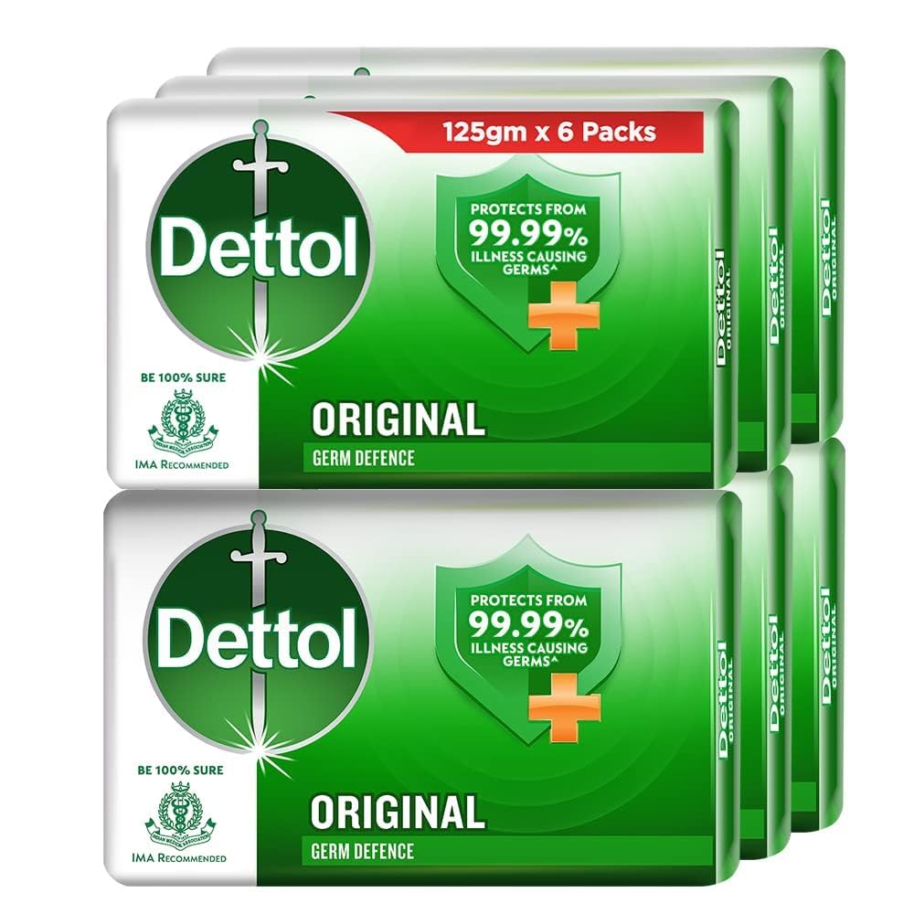Dettol Original Bar Soap 125 Gr 6-Pack (6 X 125 Grams)