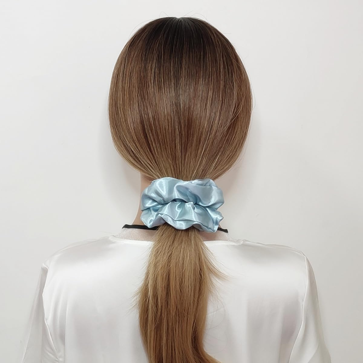 12 Pcs Satin Silk Scrunchies, Soft Hair Ties, Fashion Hair Bands, Bows, Ropes, Elastic Bracelets & Ponytail Holders For Women An