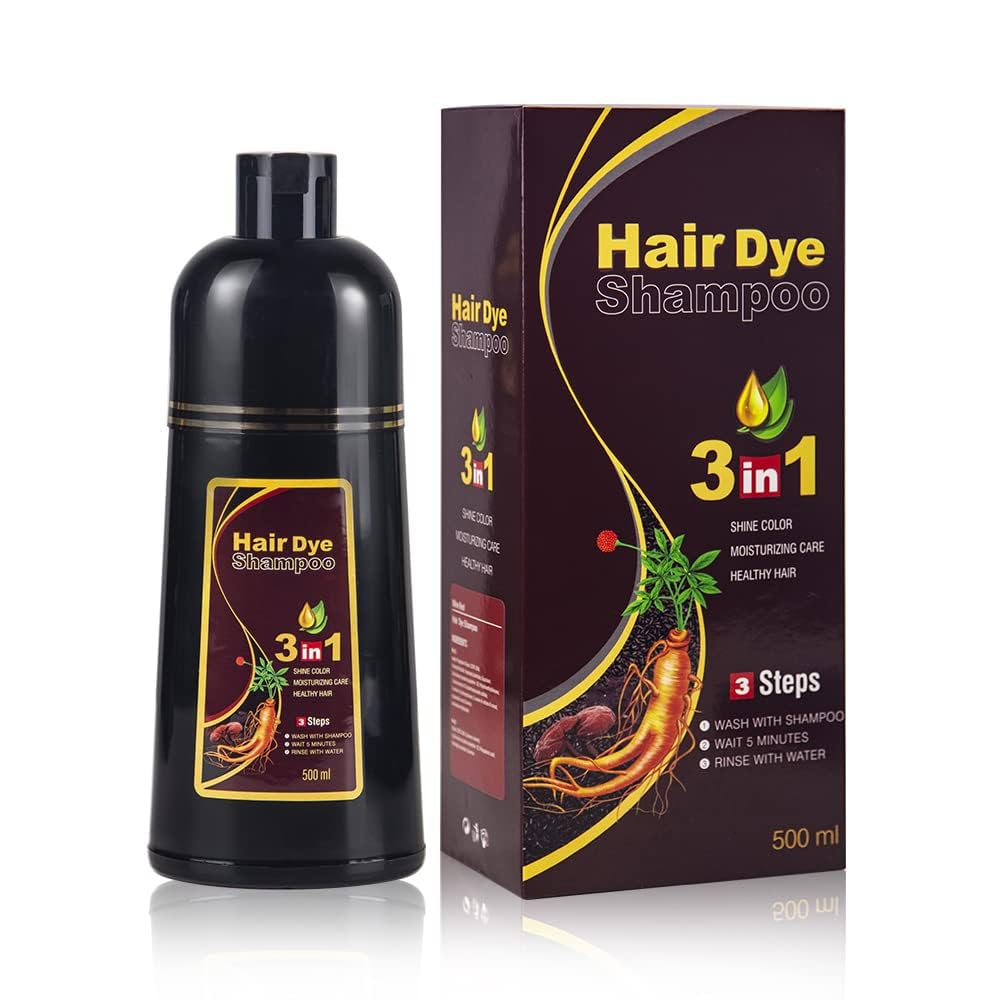 BELEZALIB Instant Dark Brown Hair Dye Shampoo for Women, Hair Color Shampoo for Gray Hair, 3 in 1-100% Gray Coverage - Natural P