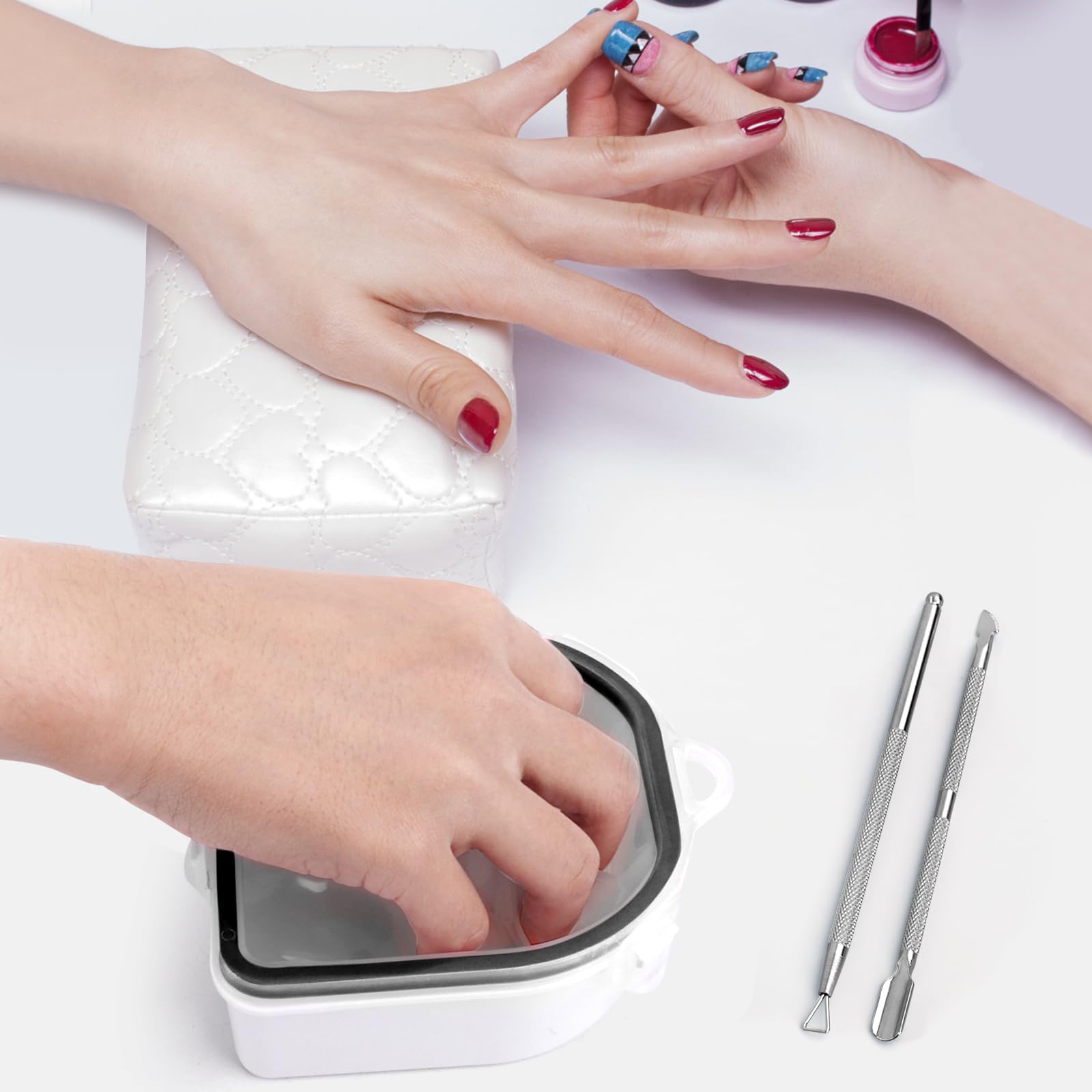 Nail Soaking Bowl, Soak Off Gel Polish Dip Powder Remover Hand Acetone Nail Soak Off Bowl Manicure Bowl With Triangle Cuticle Pe