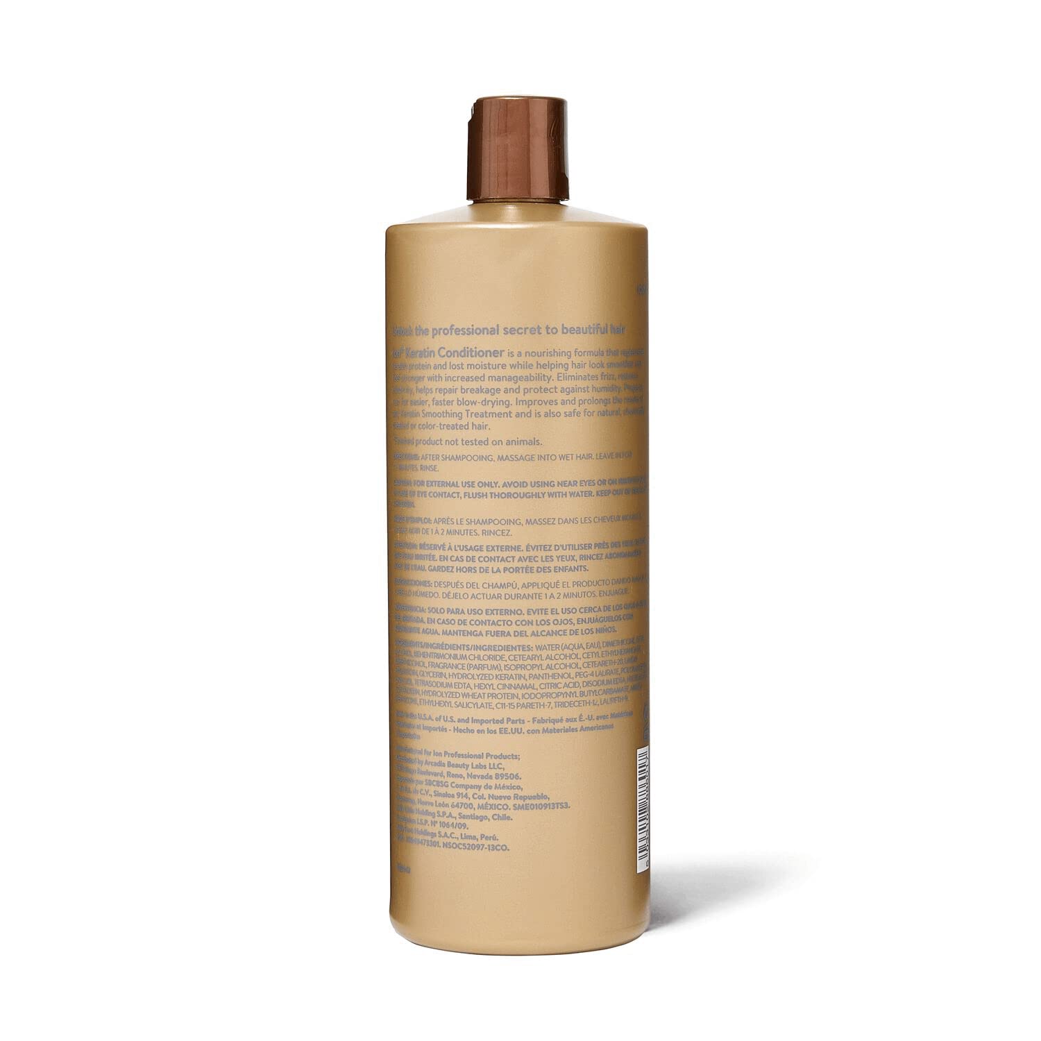 Ion Keratin Smoothing Conditioner, Sulfate Free, Eliminates Frizz And Strengthens, 33.8 Oz