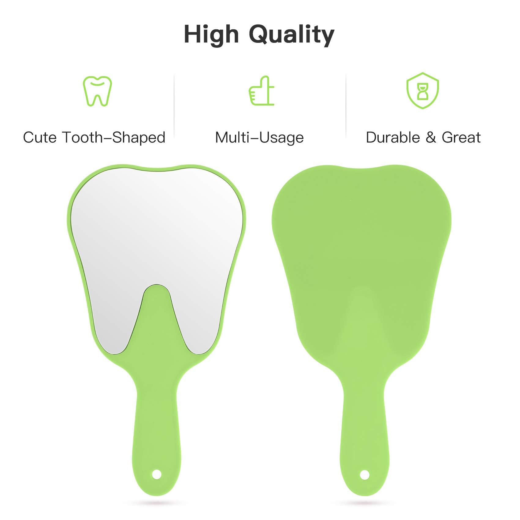 Annhua Hand Mirror Small Face Mirrors, Handheld Mirrors With Handle Tooth Shaped Mirror Tool For Dentist Clinic, Barber, Salon A