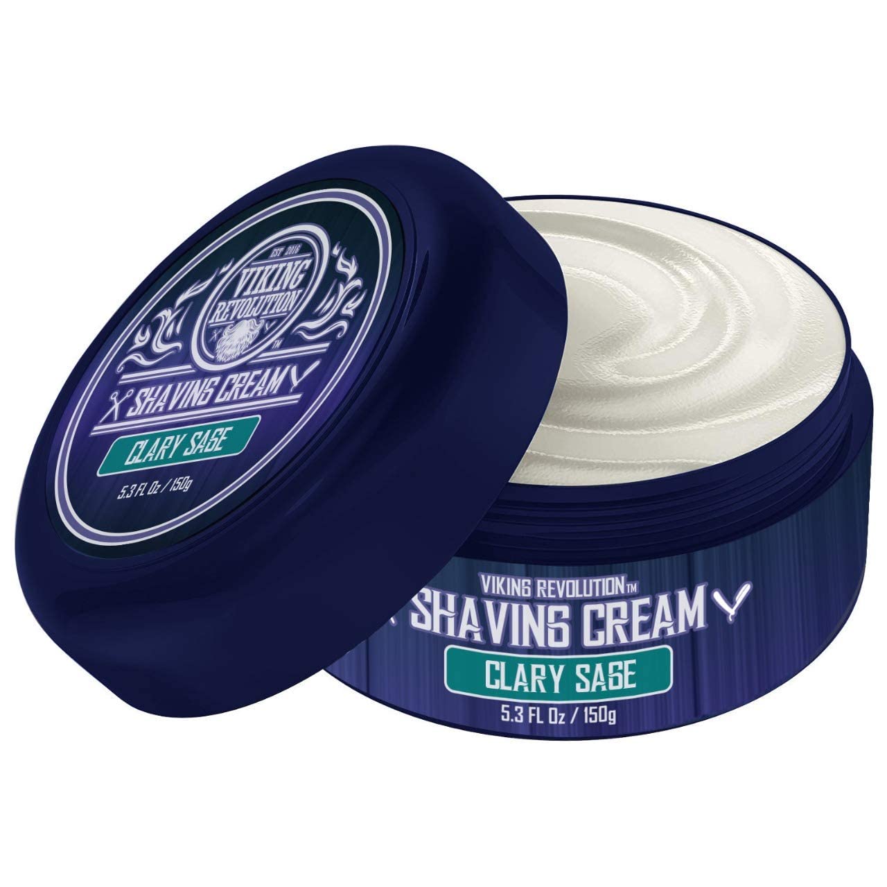 Luxury Shaving Cream Clary Sage Scent - Soft, Smooth & Silky Shaving Soap - Rich Lather for the Smoothest Shave - 5.3oz