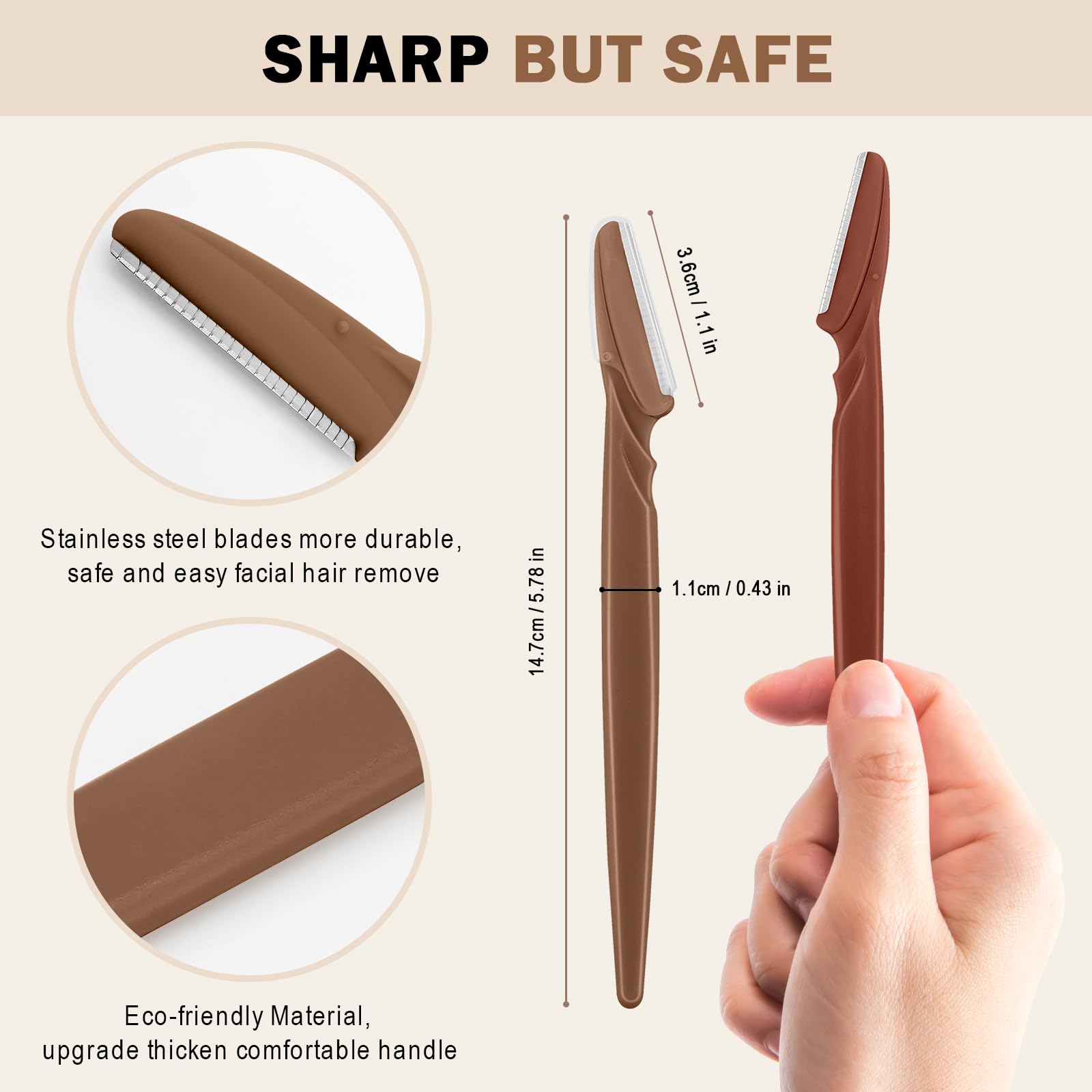 D Dermaplane Razor For Women Face - 6Pcs Face Razors For Women - Eyebrow Razor With Precision Cover - Dermaplaning Tool For Face