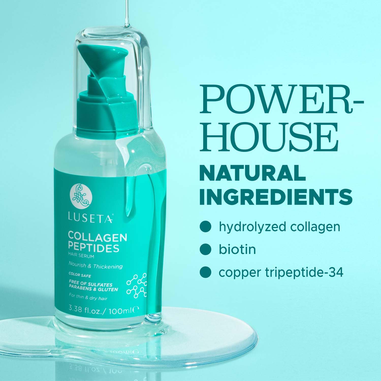 Luseta Collagen Peptides Hair Oil Strenghten And Moisturize For Thin & Dry Hair, Promote Thickness,Reduce Breakage And Restore D