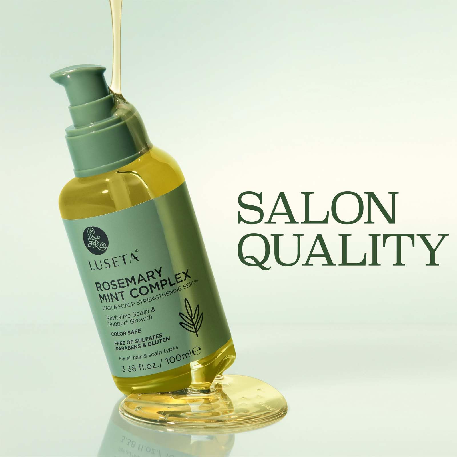 Luseta Rosemary Oil For Hair Growth - Strengthening And Moisturizing Formula For Thinning, Damaged Hair And Split Ends - Color S