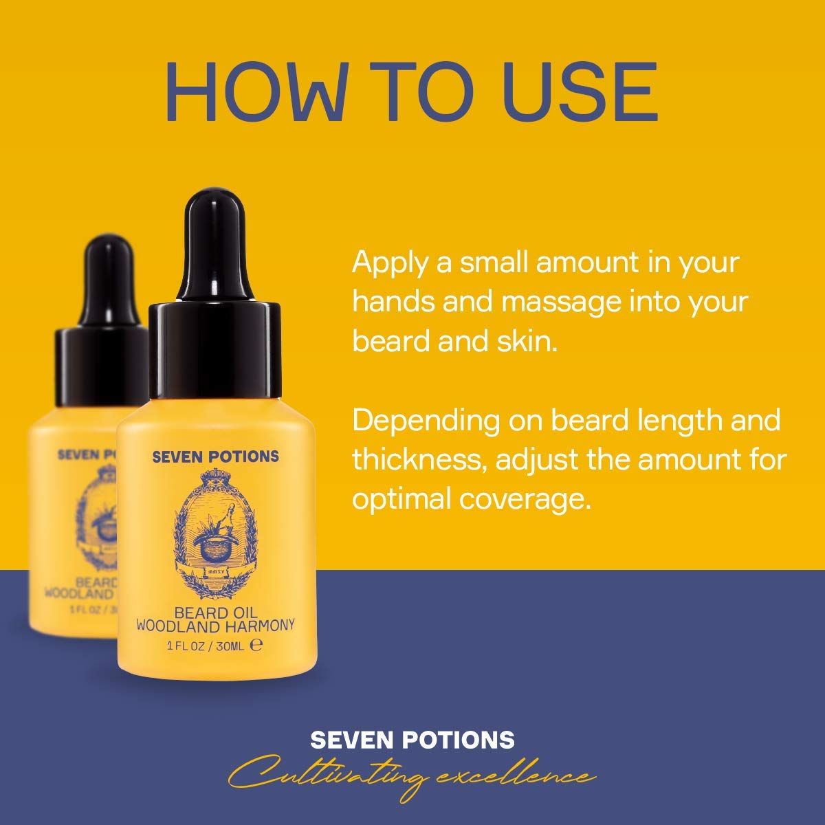 Seven Potions Beard Oil 1 Fl Oz Sweet And Woody Scented Beard Softener. Stops Beard Itch. Natural, Vegan, Beard Conditioning Oil