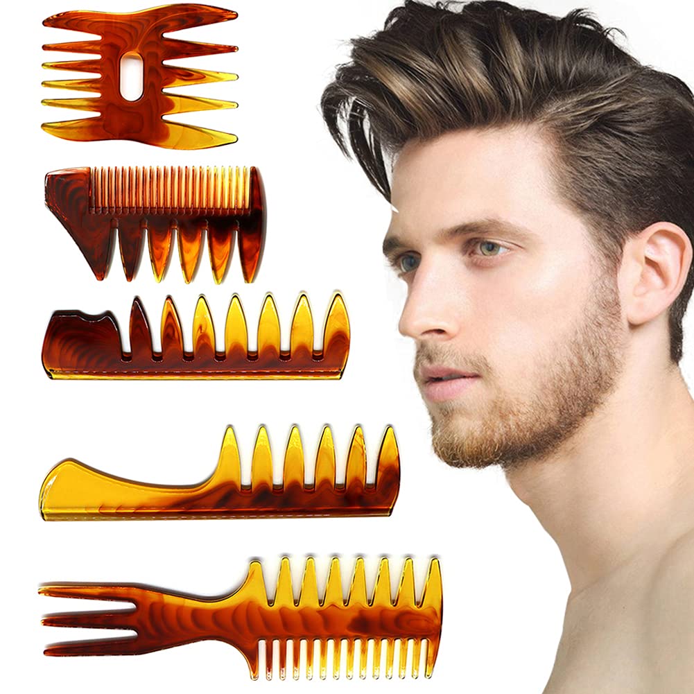 Styling Hair Comb Set Salon Barber Hairstylist Texture Comb 5 Pack Professional Hair Brush Retro Hairdressing Hair Care Style Ac