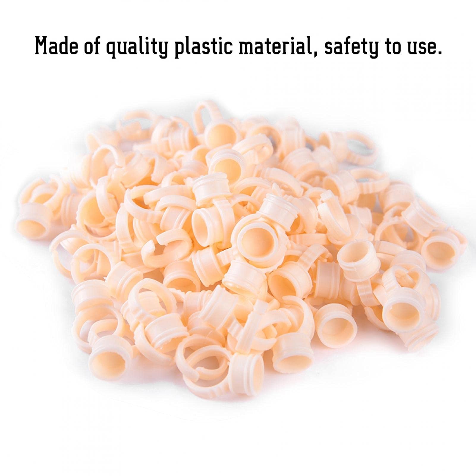 100 Pieces Cup Rings Glue Rings,Silicone Semi-Permanent Rings Nail Art Adhesive Glue Holders Palette Silicone Pigment Cups For F
