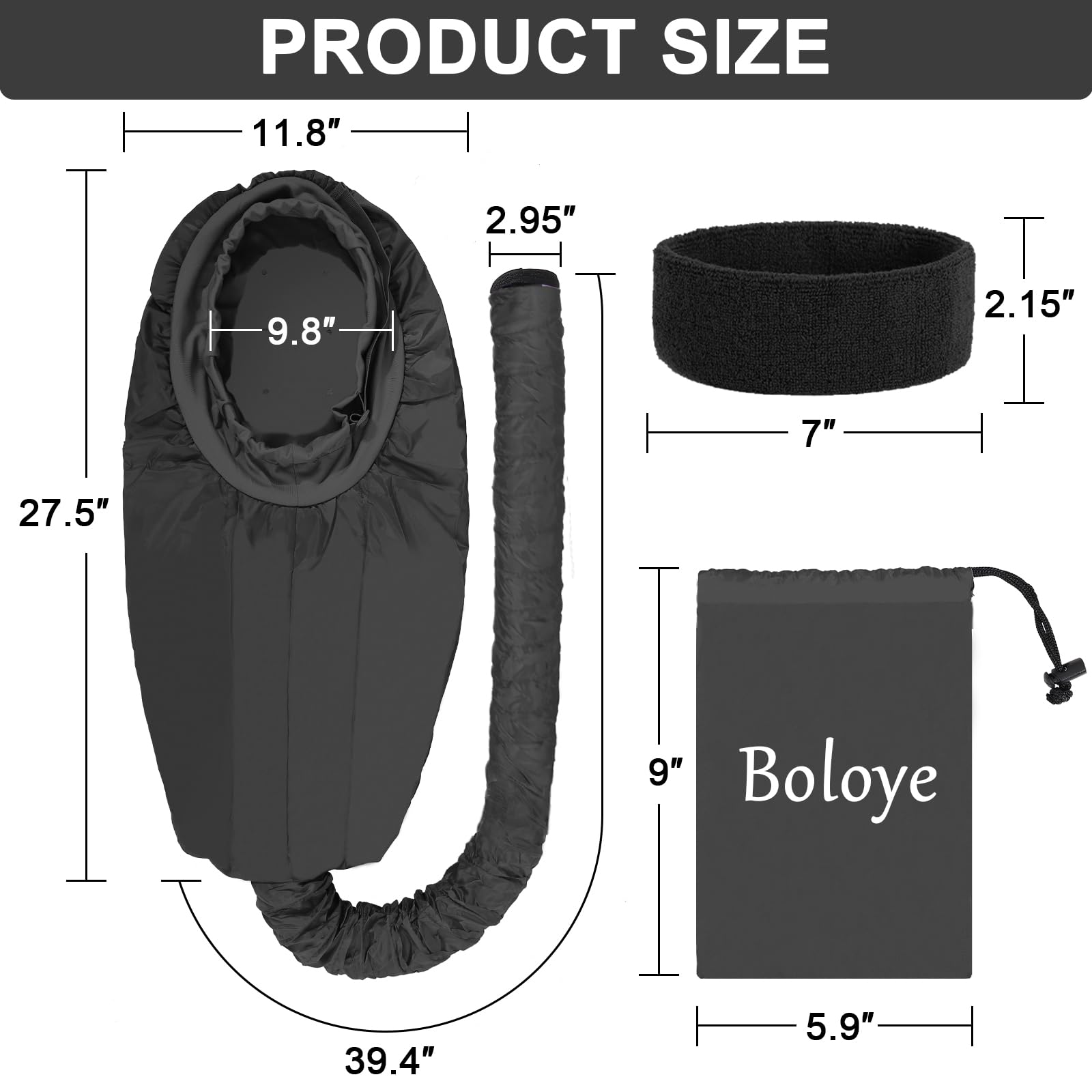 Hair Dryer Bonnet, Large Bonnet Hooded Hair Dryer Attachment For Speeds Up Drying Time & Deep Conditioning, Fits All Head Sizes