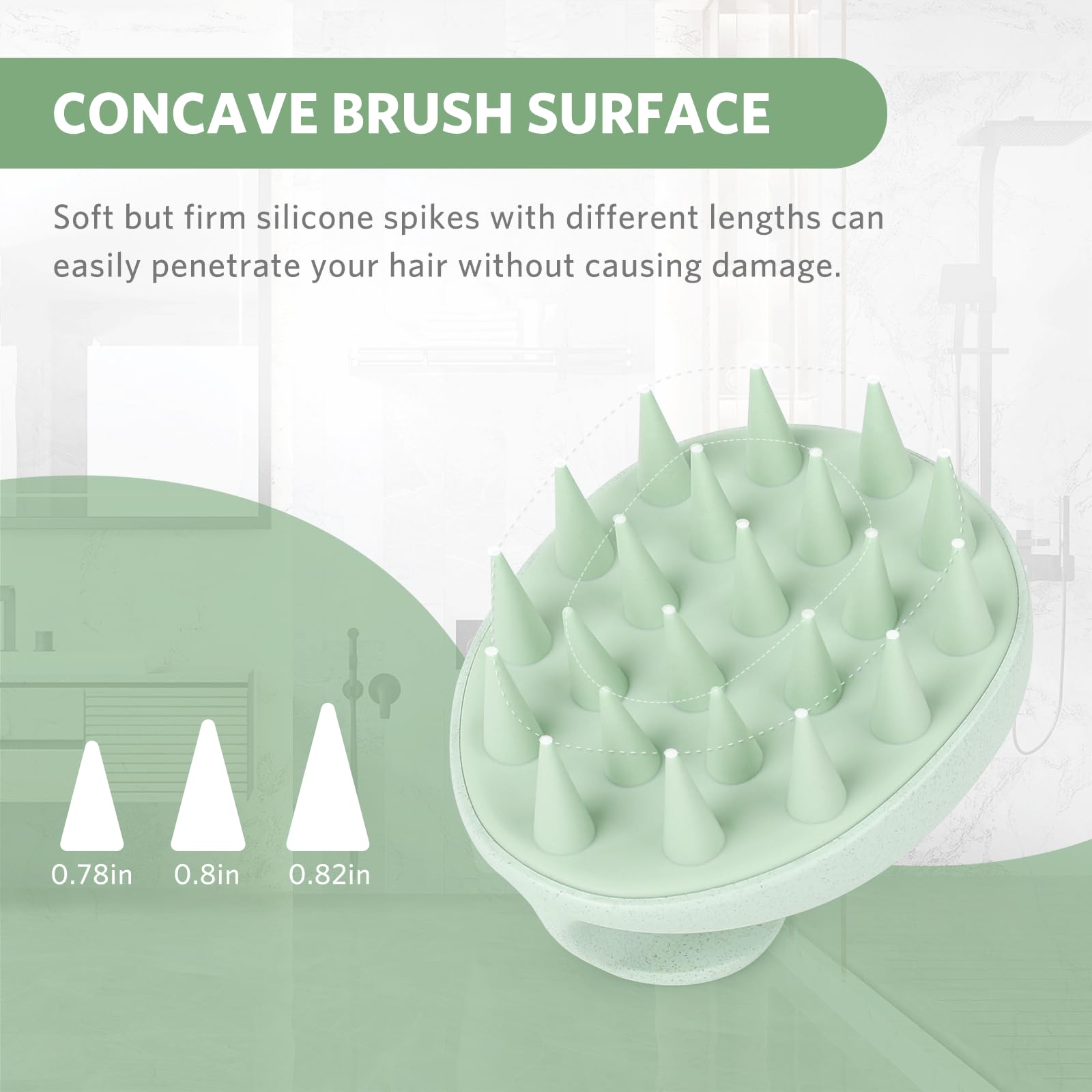 Sndyi Scalp Massager Shampoo Brush, Scalp Scrubber With Soft Silicone Bristles, Scalp Exfoliator For Dandruff Removal, Wheat Str