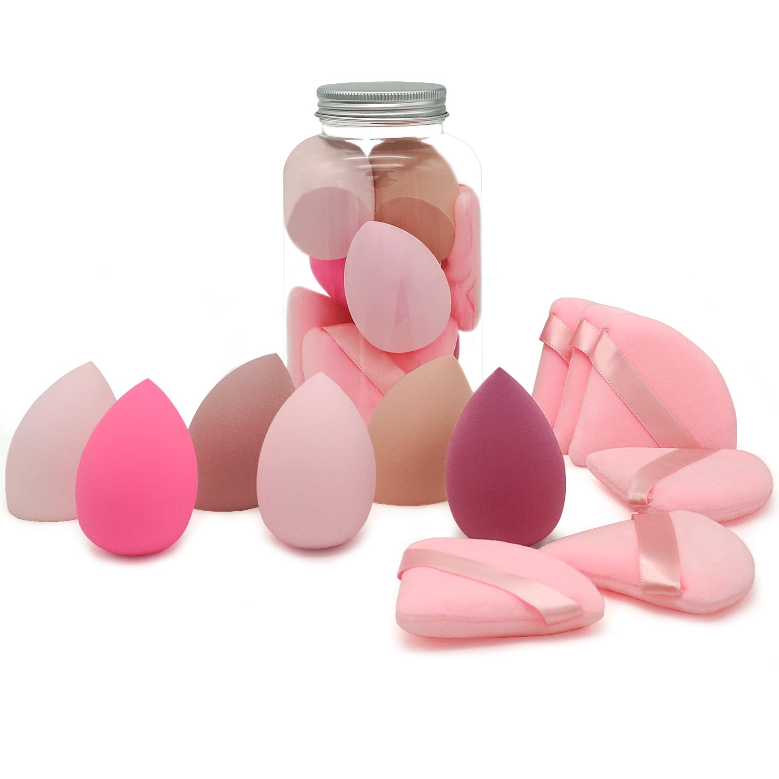 6+6 Professional Makeup Sponge Set,2.76 inch Portable Soft Sponge Setting Face Puffs,Multicolor Makeup Blending Sponge Cosmetic 
