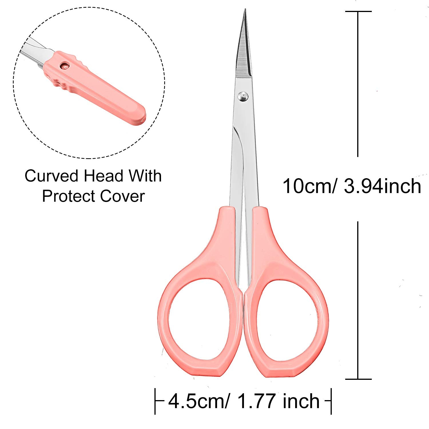 2 Pack Curved Craft Scissors Small Scissors Beauty Eyebrow Scissors Stainless Steel Trimming Scissors For Eyebrow Eyelash Extens
