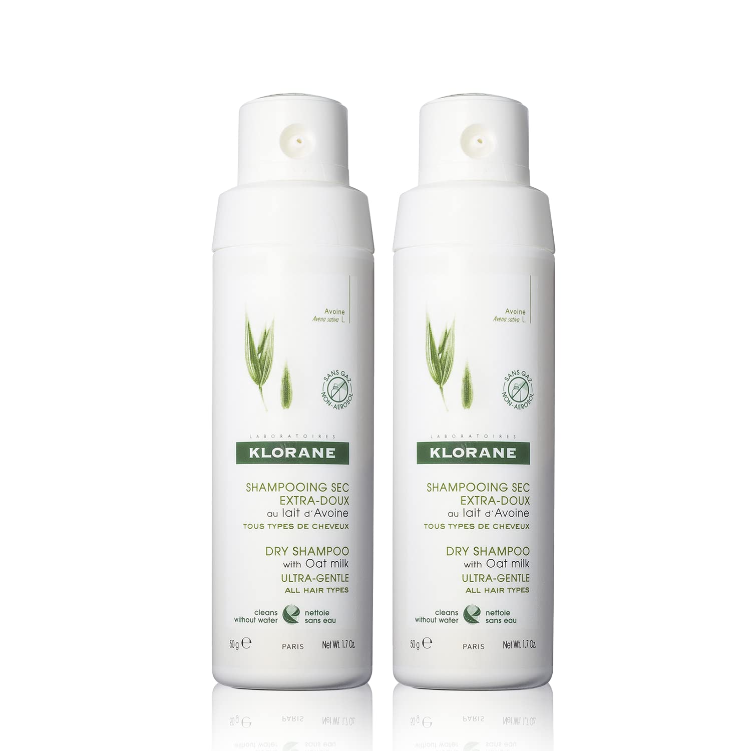 Klorane Dry Shampoo with Oat Milk, Non-Aerosol, Loose-powder, All Hair Types, Ultra Gentle, No White Residue, Paraben & Sulfate-