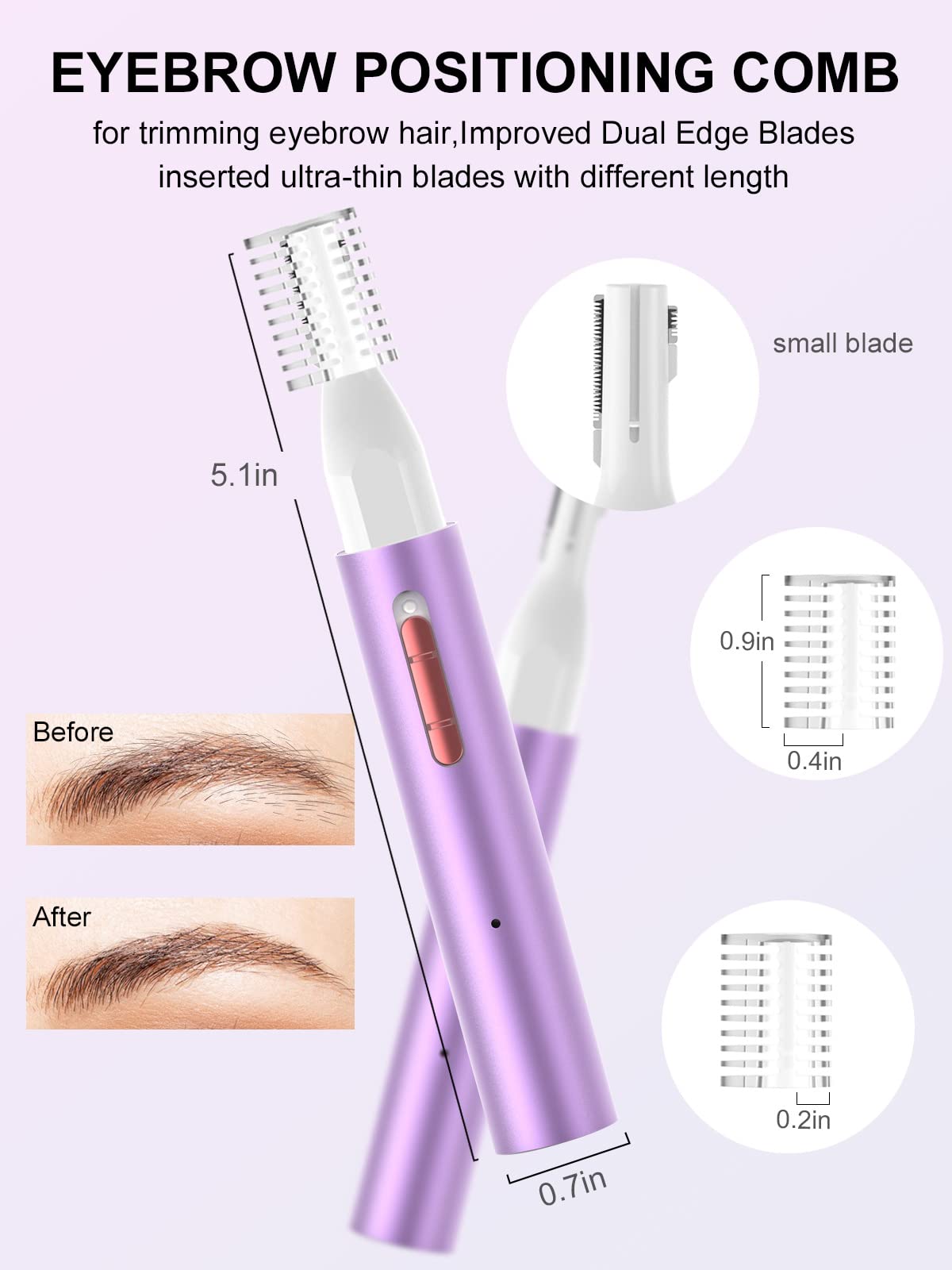 Ahhfei Rechargeable 5 In 1 Ear And Nose Hair Trimmer For Women, 2024 Professional Painless Eyebrow & Facial Hair Trimmer With Po