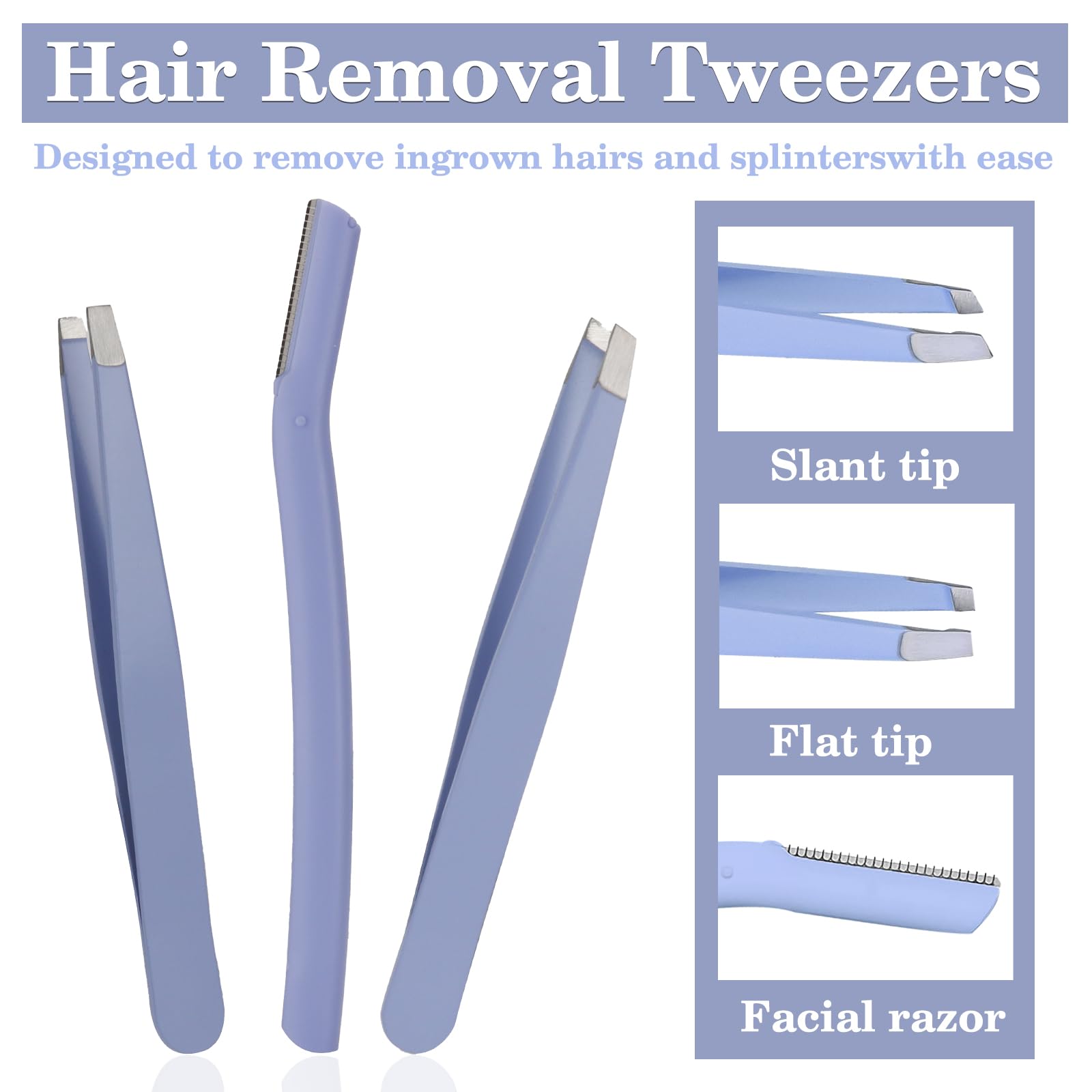 Wsyub Blackhead Tweezers,Ingrown Hair Tweezers,Pimple Popper Tool Kit,Acne Needle Tool, Blackhead Extractor,Eyebrows Facial Hair