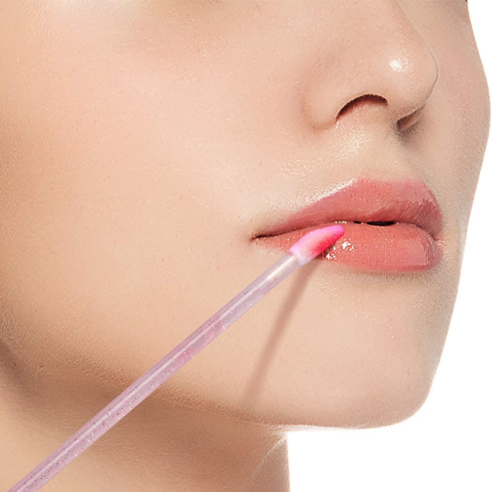 G2Plus 300Pcs Lip Brushes, Crystal Disposable Lip Brushes, Glitter Lip Gloss Applicators, Lipstick Gloss Wands Applicator Makeup