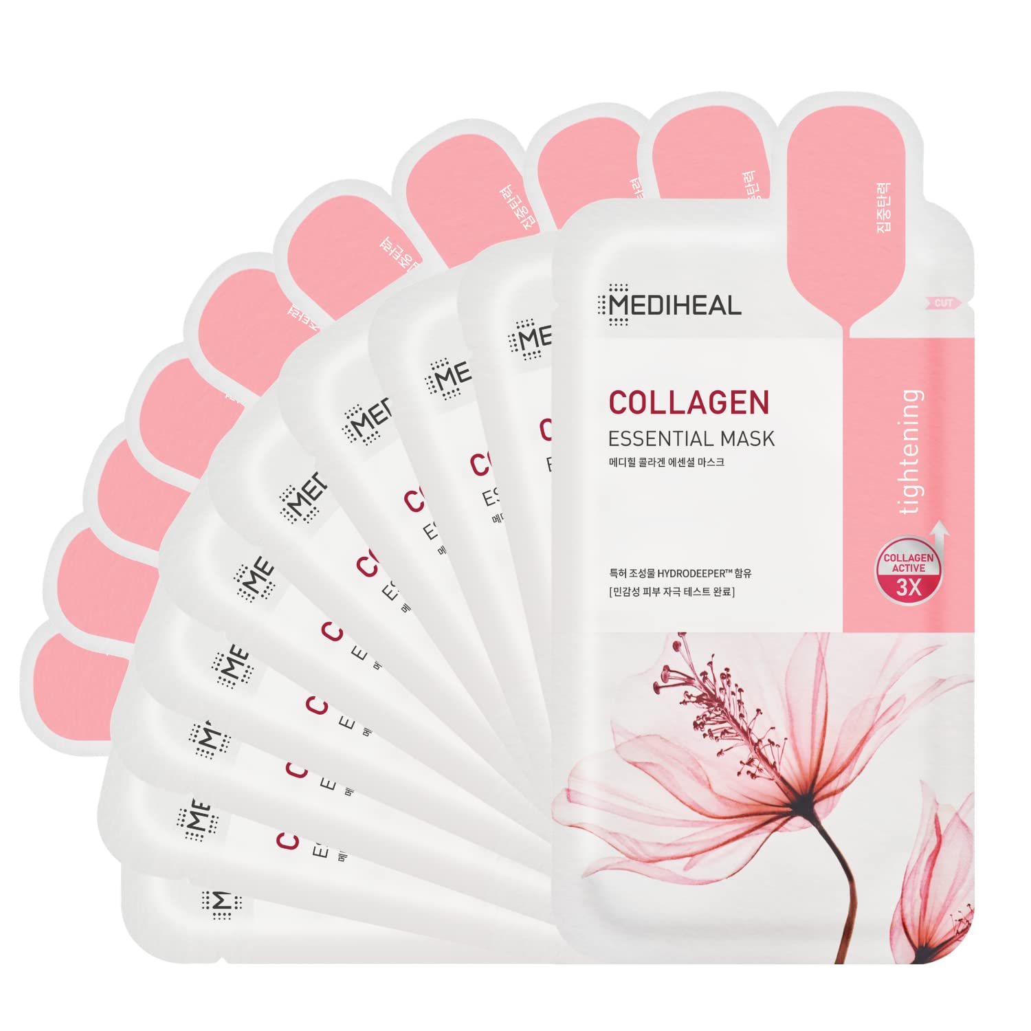 Mediheal Official Best Korean Sheet Mask - Collagen Essential Face Mask 10 Sheets Lifting and Firming For All Skin Types Value S
