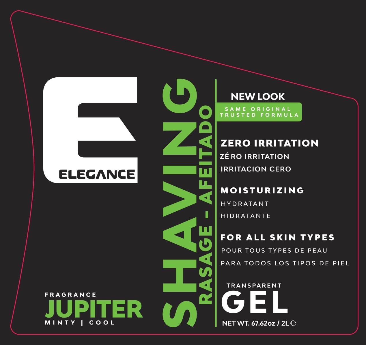 E Elegance Barber Accessories - Transparent Shaving Gel For Men Or Women, Minty/Cool Jupiter Fragrance - The Ultimate Shaving So