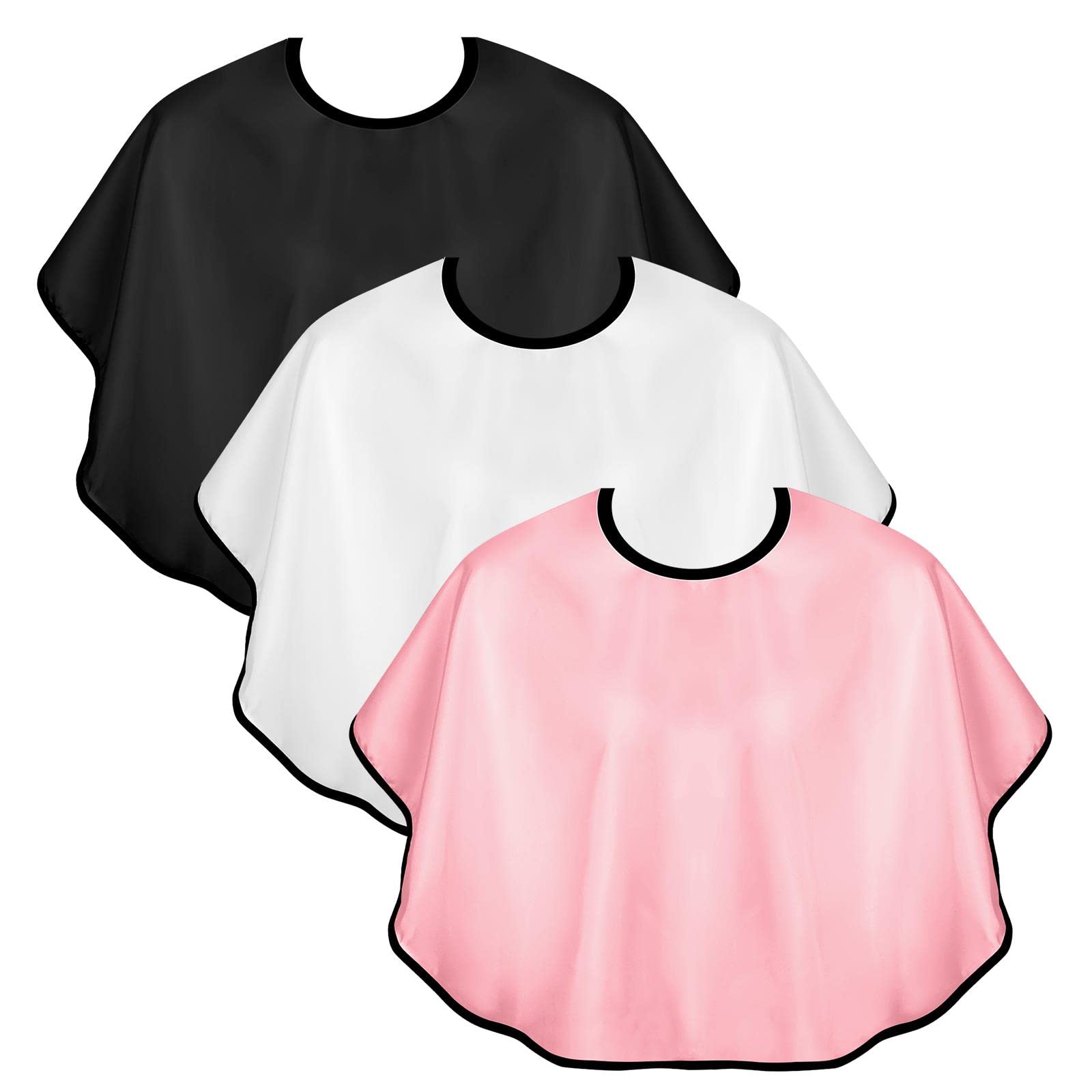 Kalione 3 Pcs Makeup Capes For Clients Beauty Salon Makeup Bibs Shorty Smock For Clients Lightweight Comb-Out Beard Apron Hair D