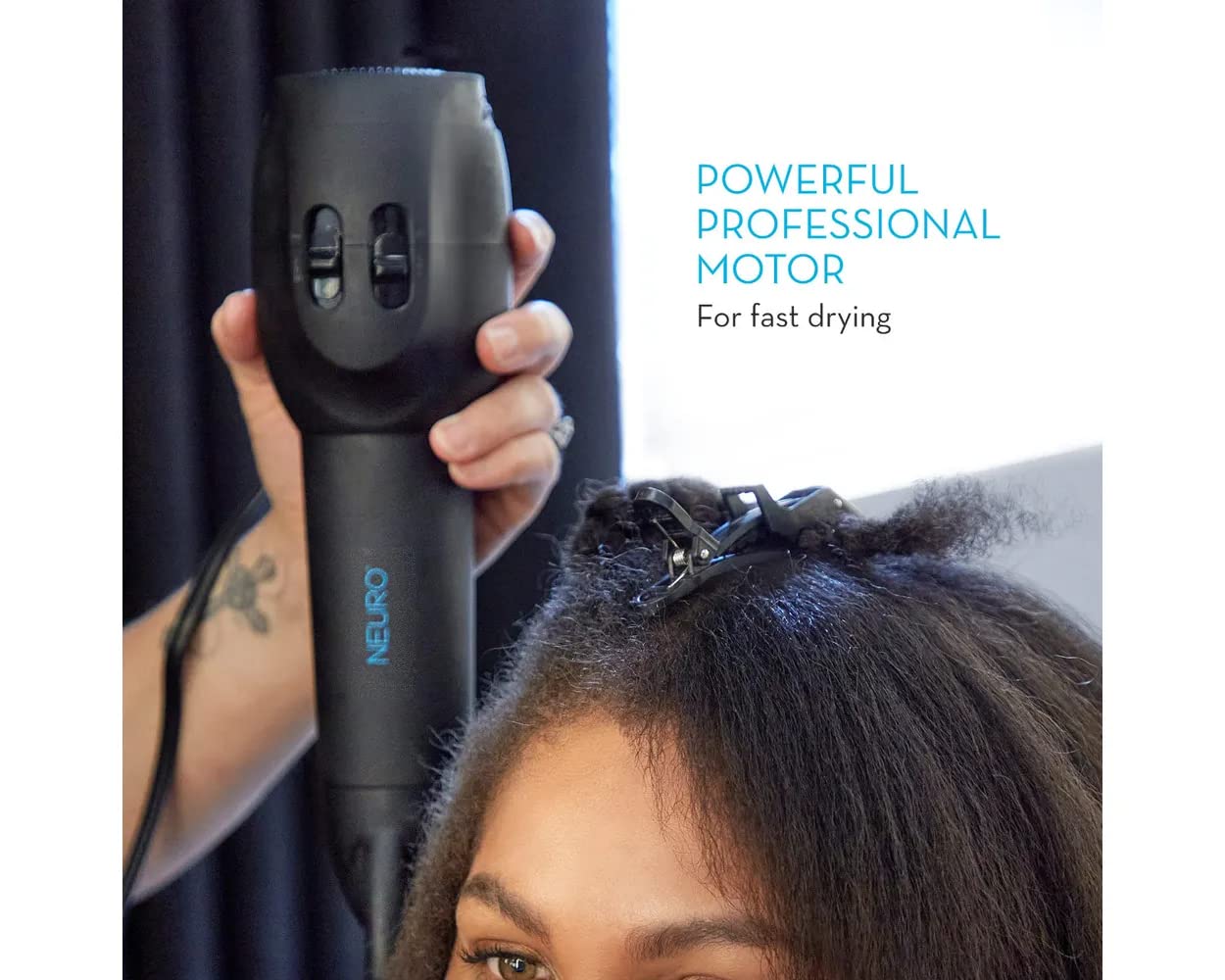 Neuro By Paul Mitchell Grip Handle-Free Hair Dryer, Multiple Heat + Speed Settings, Cool Shot Button