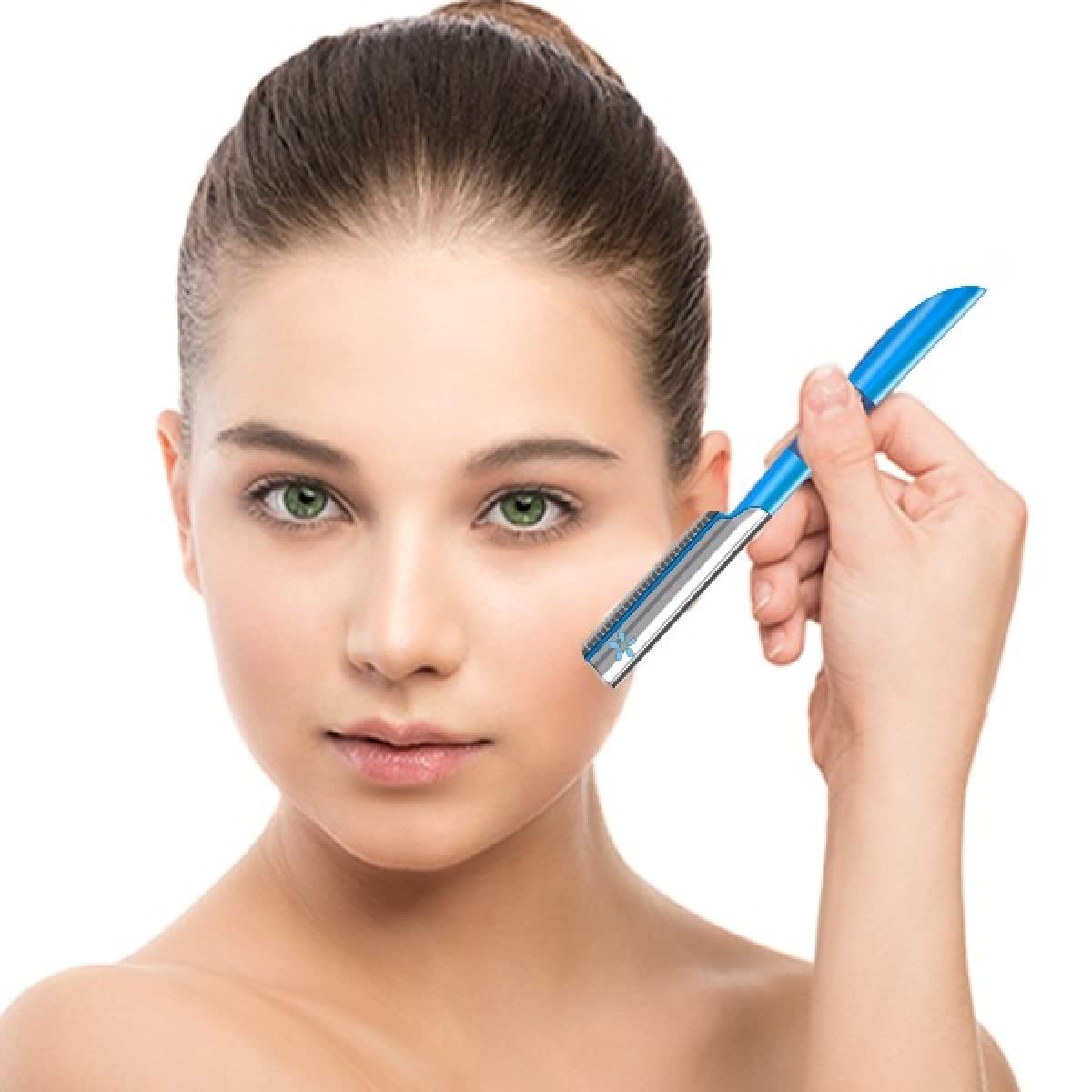 Facial Razor Hair Removal - Dermaplaning Tool Peach Fuzz Remover Trimmer Women Remove Fine Hair Blue Eyebrow Razors Dermaplane F