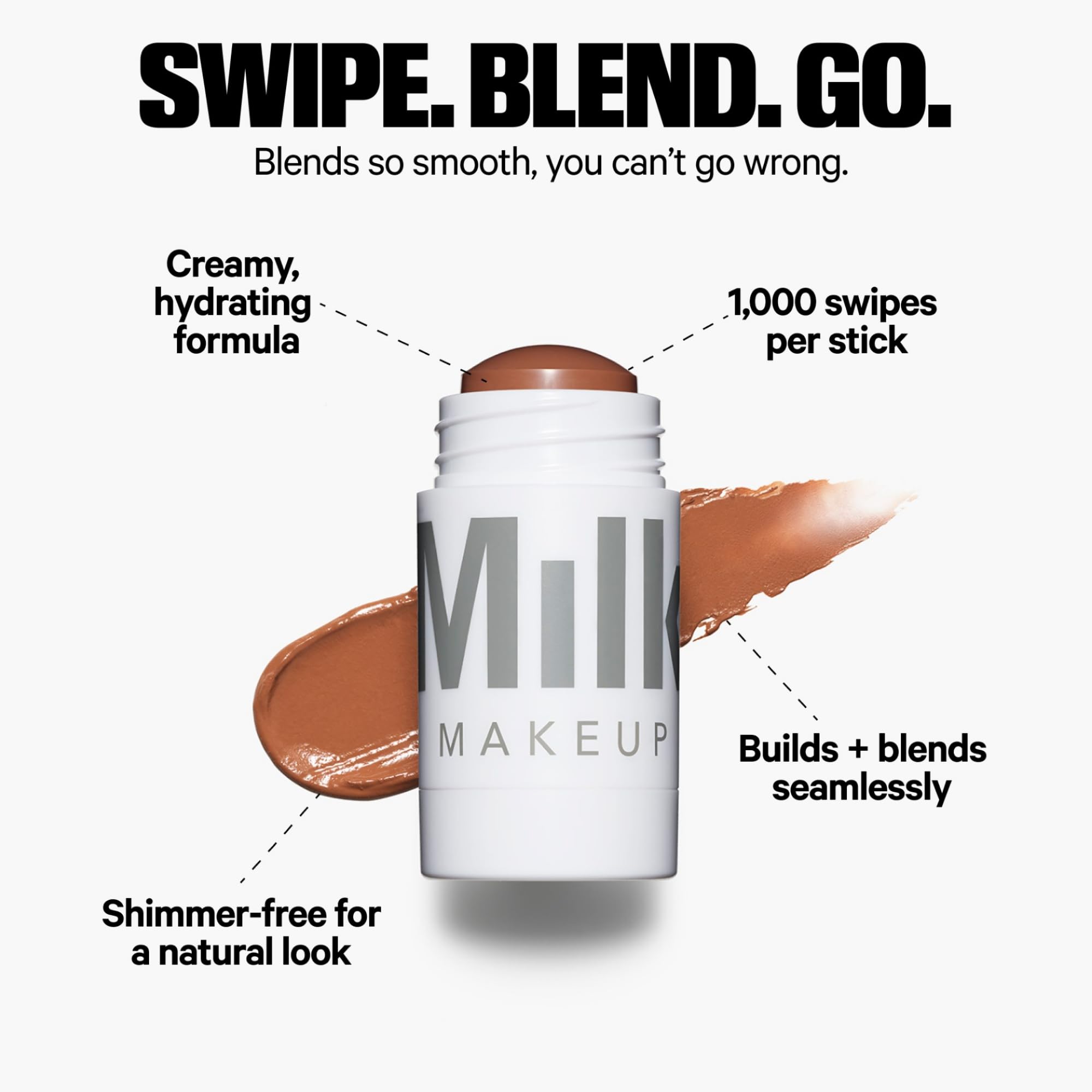 Milk Makeup Matte Bronzer, Blaze (Tan Bronze) - 0.19 Oz - Cream Bronzer Stick - Buildable, Blendable Color - Matte Finish - 1,00