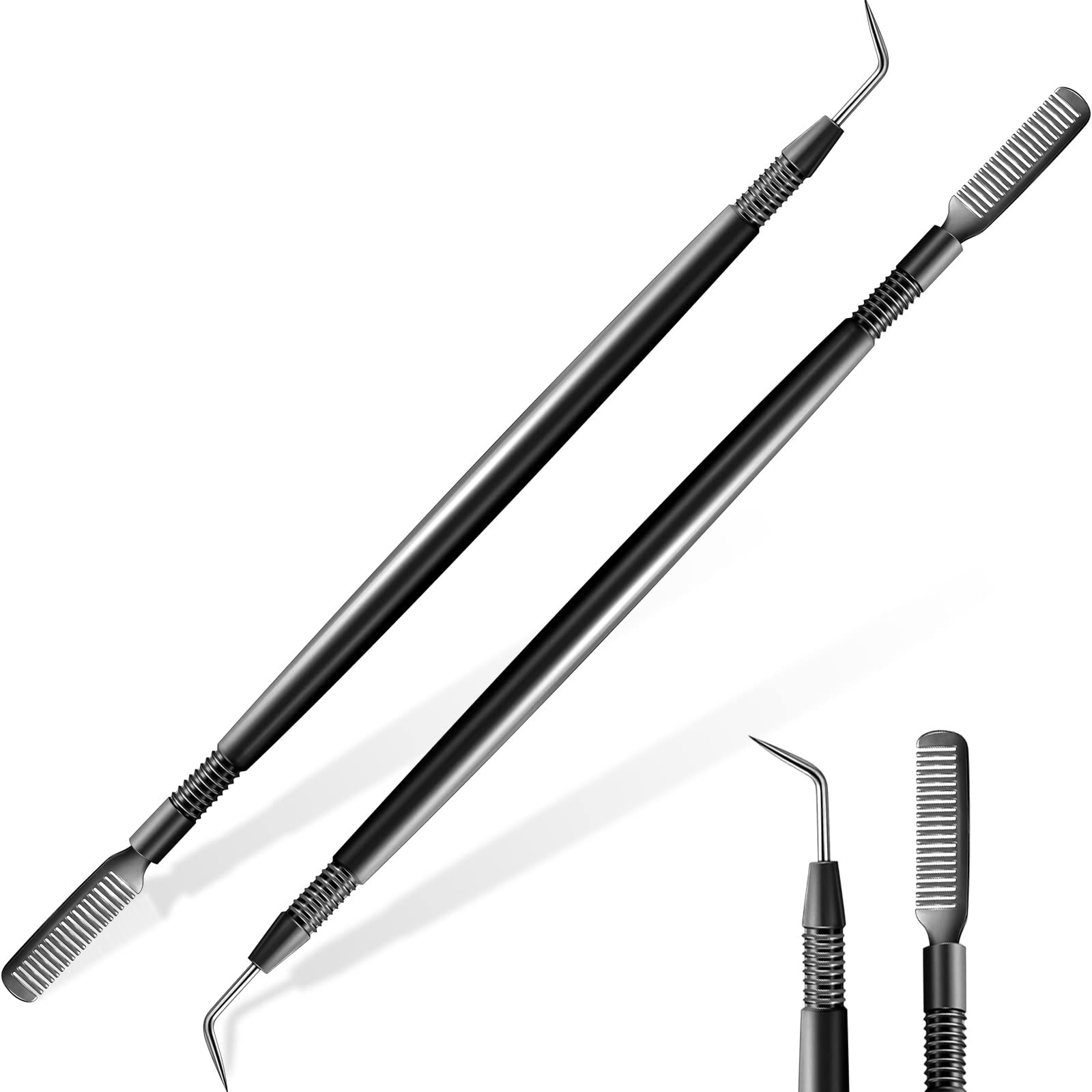 Chumia 2 Pieces Eyelash Lift Perm Tool Lash Separator Tint Tool Stainless Steel Metal Lash Lift Rods Tool for Eyelash Eyebrow Pe